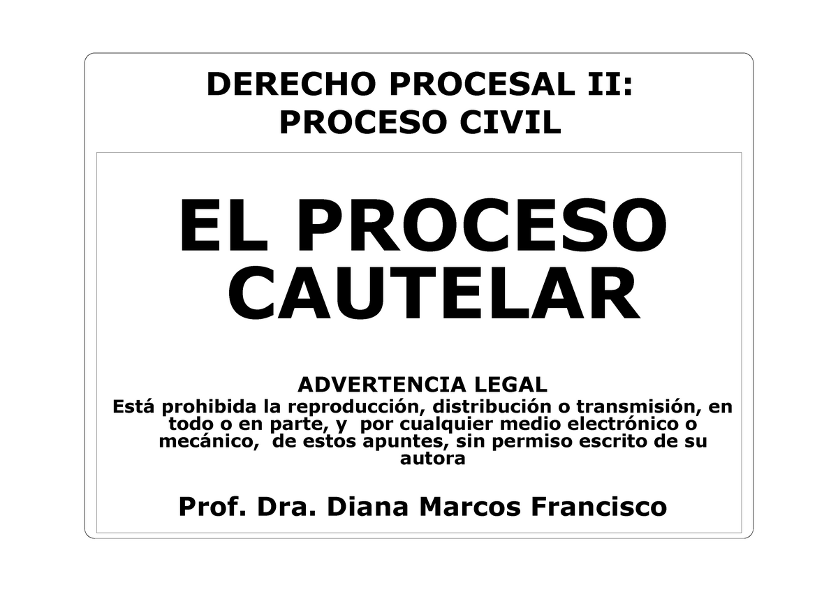 Resumenes Del Proceso Cautelar Con Articulos - DERECHO PROCESAL II ...