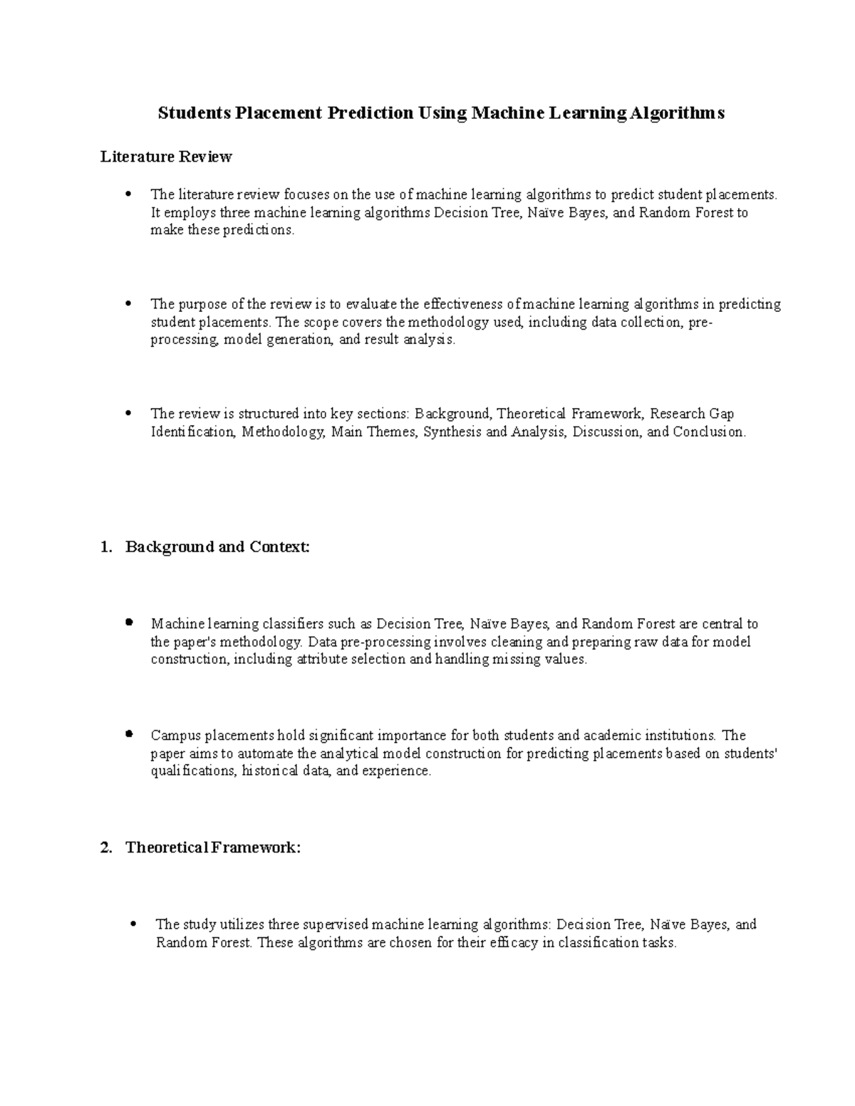 Article 3 - Summary of a paper - Students Placement Prediction Using ...