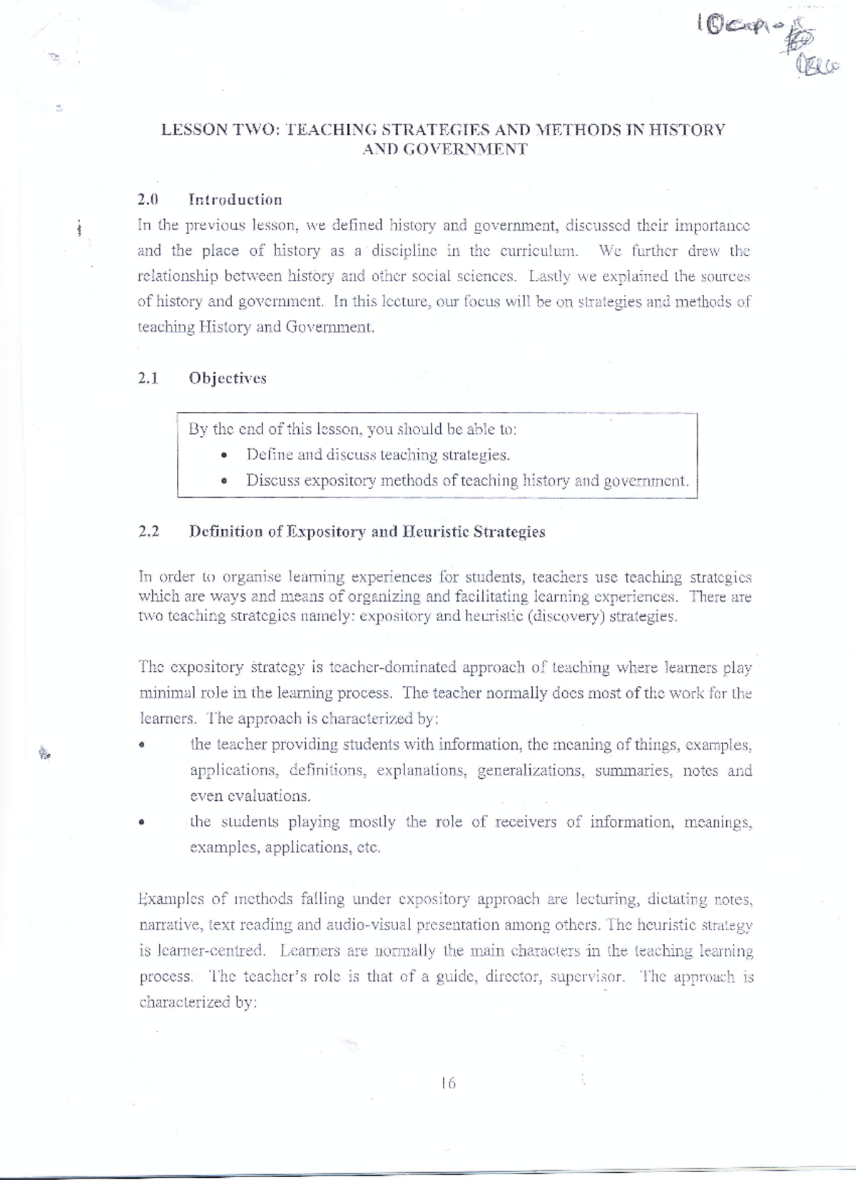 History Special Subject Methods Notes 0001 - Studocu