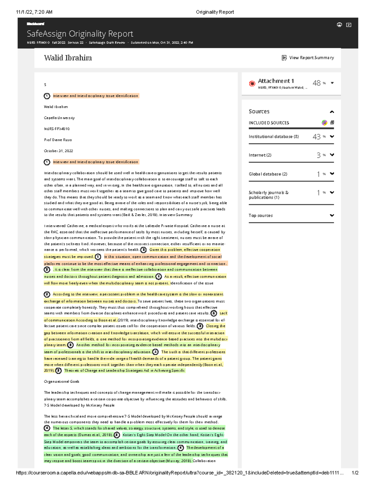 Originality Report walid - 11/1/22, 7:20 AM Originality Report - Studocu