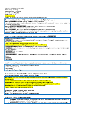 Mental Health Exam 2 - notes - Mental Health Exam 2 Schizophrenia: Risk ...