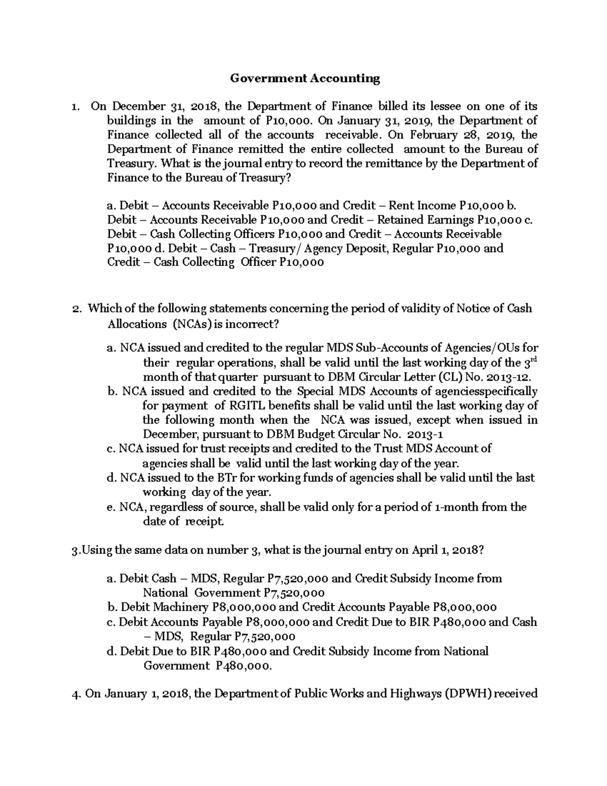 GOV Assignment - Government Accounting - Government Accounting On ...