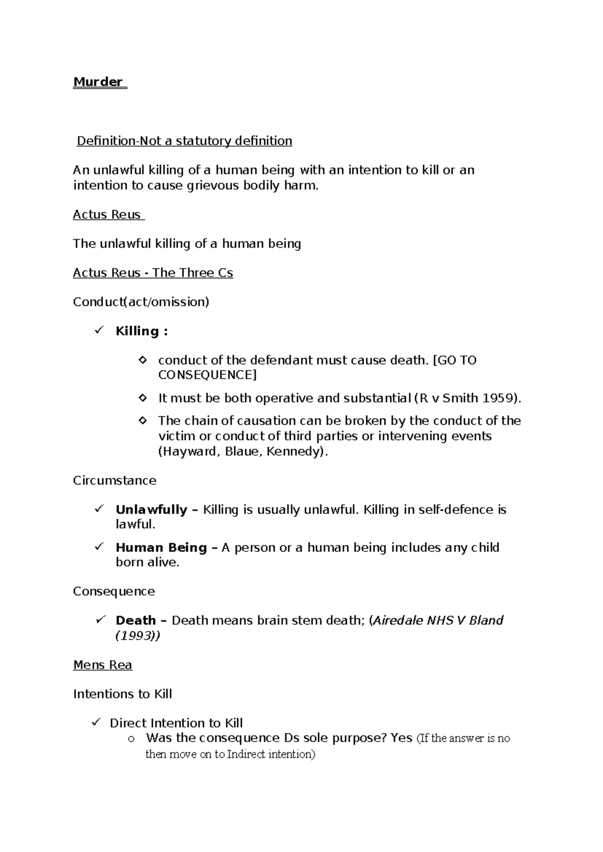 Murder - Hope this helps for the confused student like me - Murder ...
