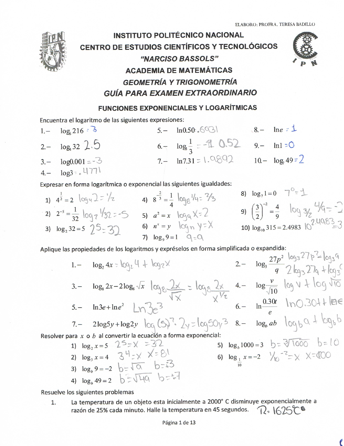 Guia Extraordinario Geometria Y Trigonometria Studocu