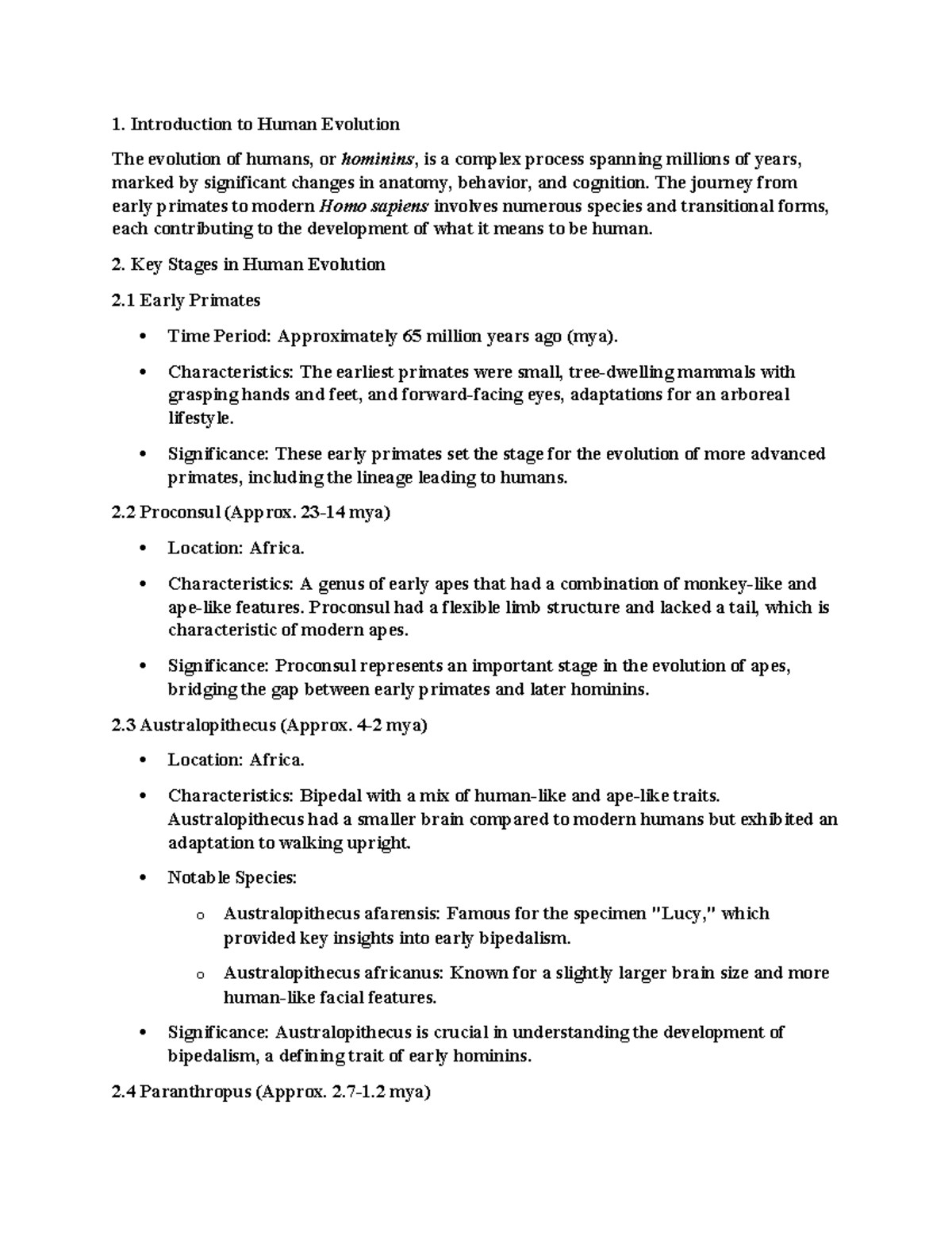 1. Introduction to Human Evolution - 1. Introduction to Human Evolution ...