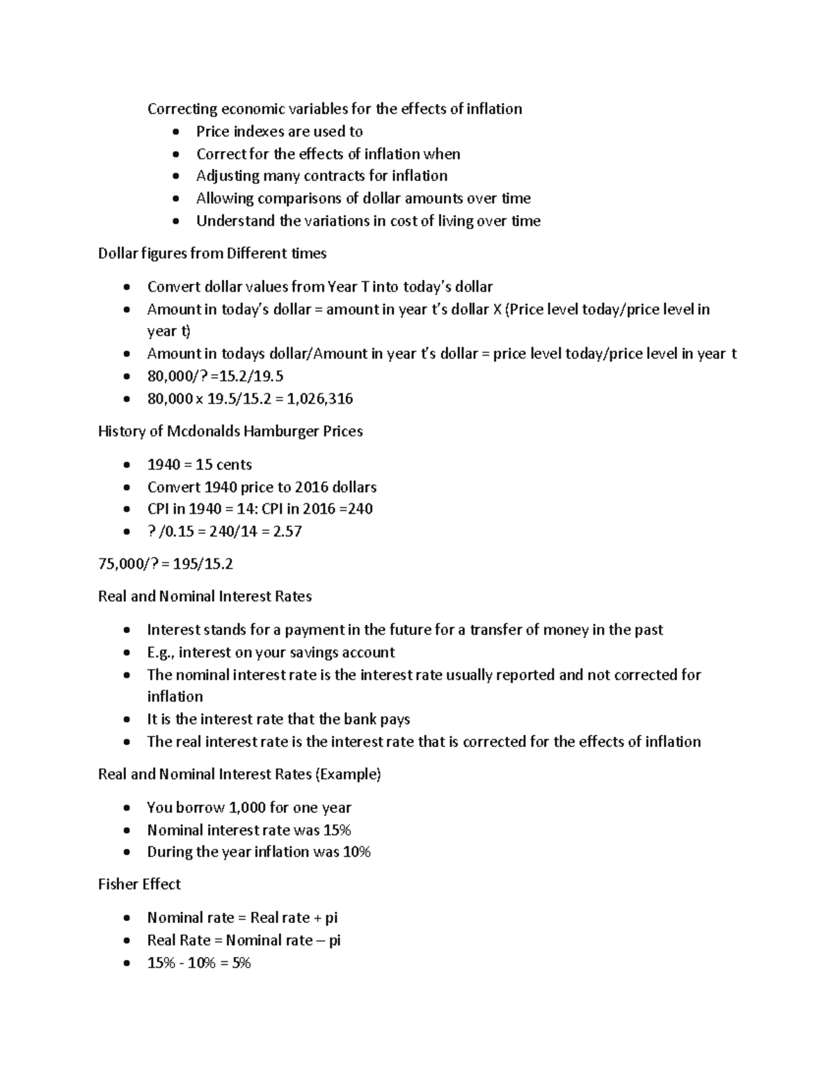 Economic Notes - Correcting economic variables for the effects of ...