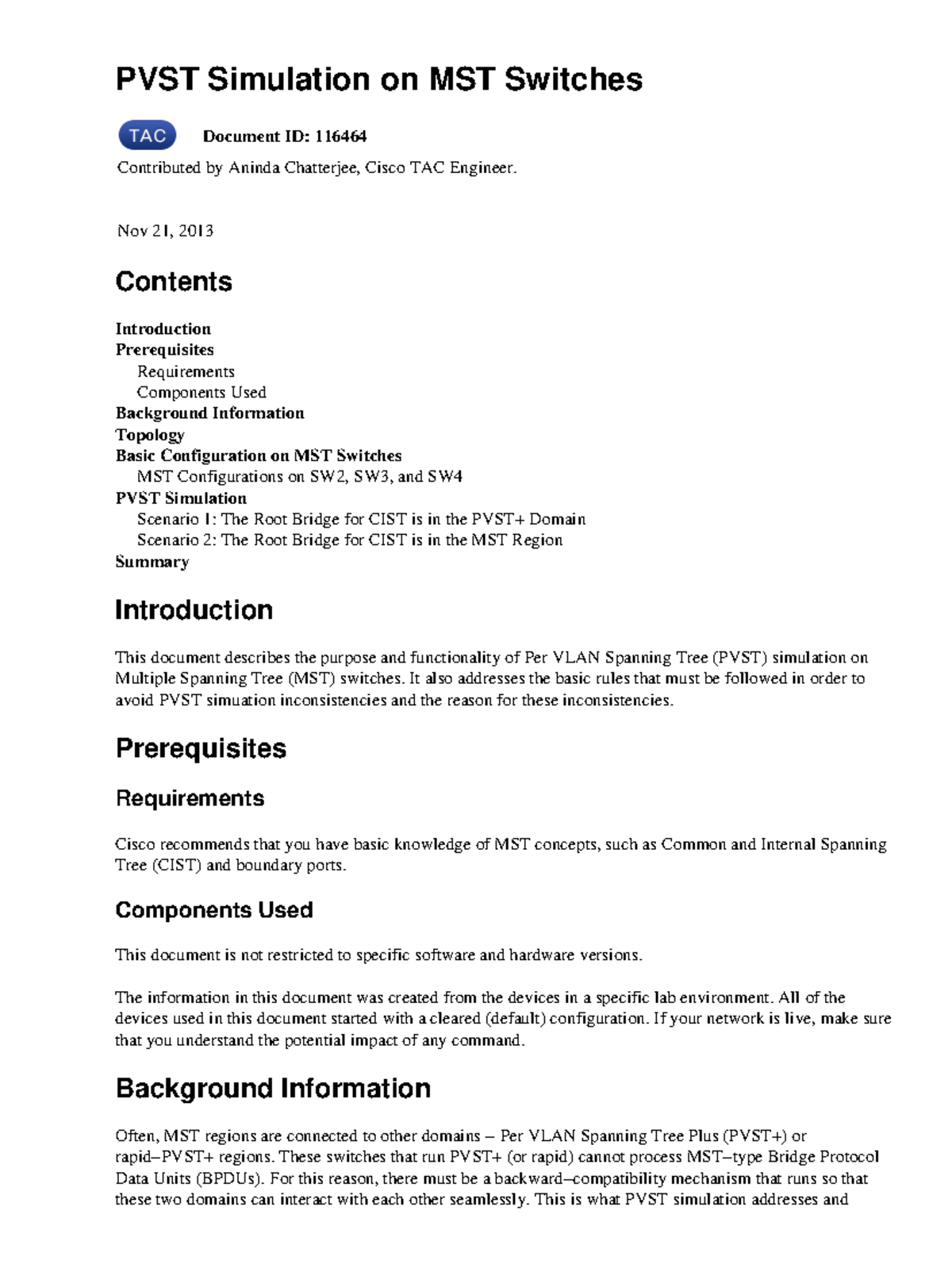 116464 configure pvst 00 - PVST Simulation on MST Switches Document ID ...
