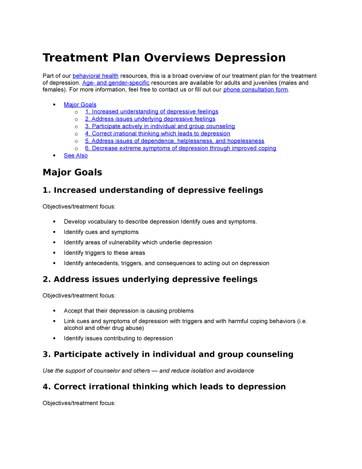 depression treatment essay