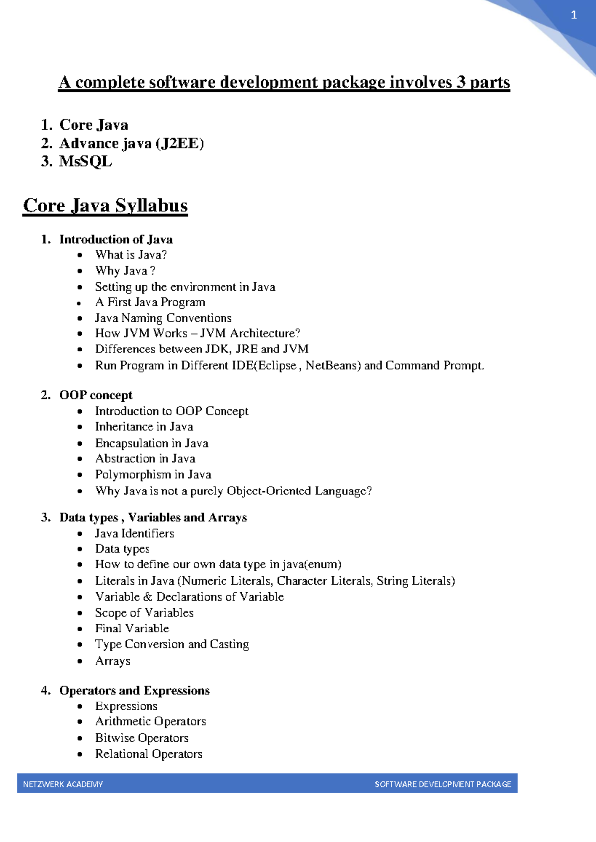 Software Development 1 - A complete software development package ...
