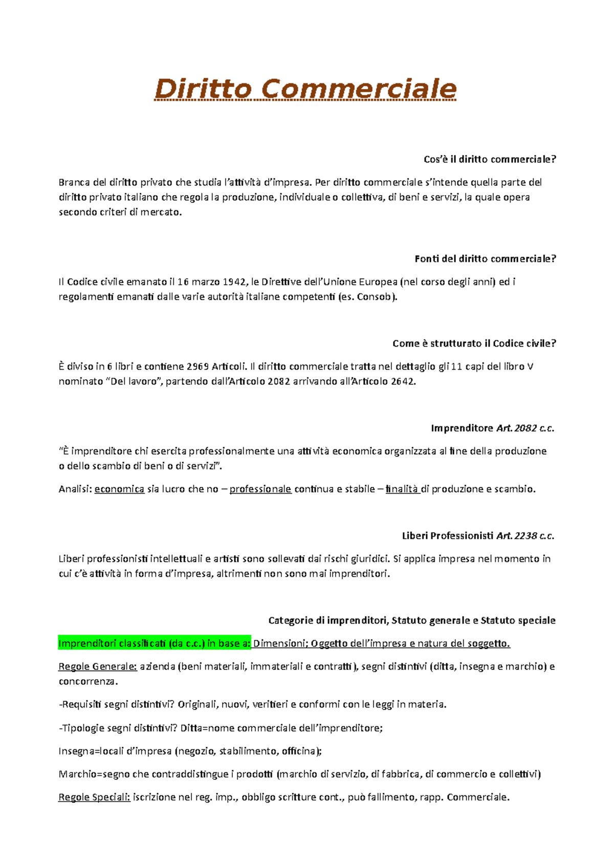 Diritto Commerciale E-Campus - Diritto Commerciale Cos’è Il Diritto ...