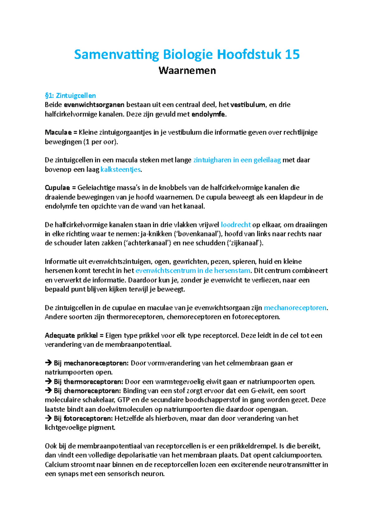 Biologie Samenvatting Nectar Hoofdstuk 15 - Samenvatting Biologie ...