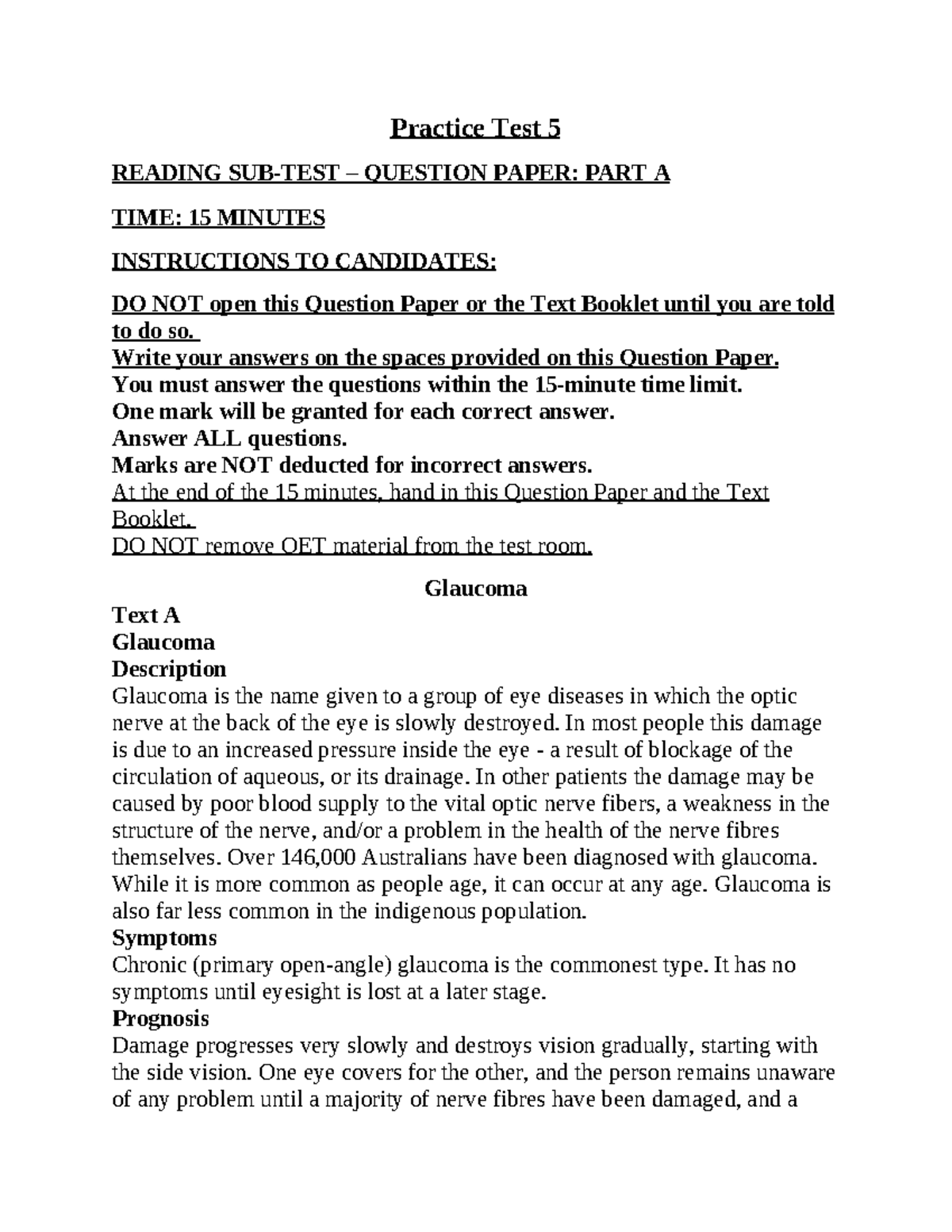 Part A (4) Ug givy8ct8cyc7yv Practice Test 5 READING SUB