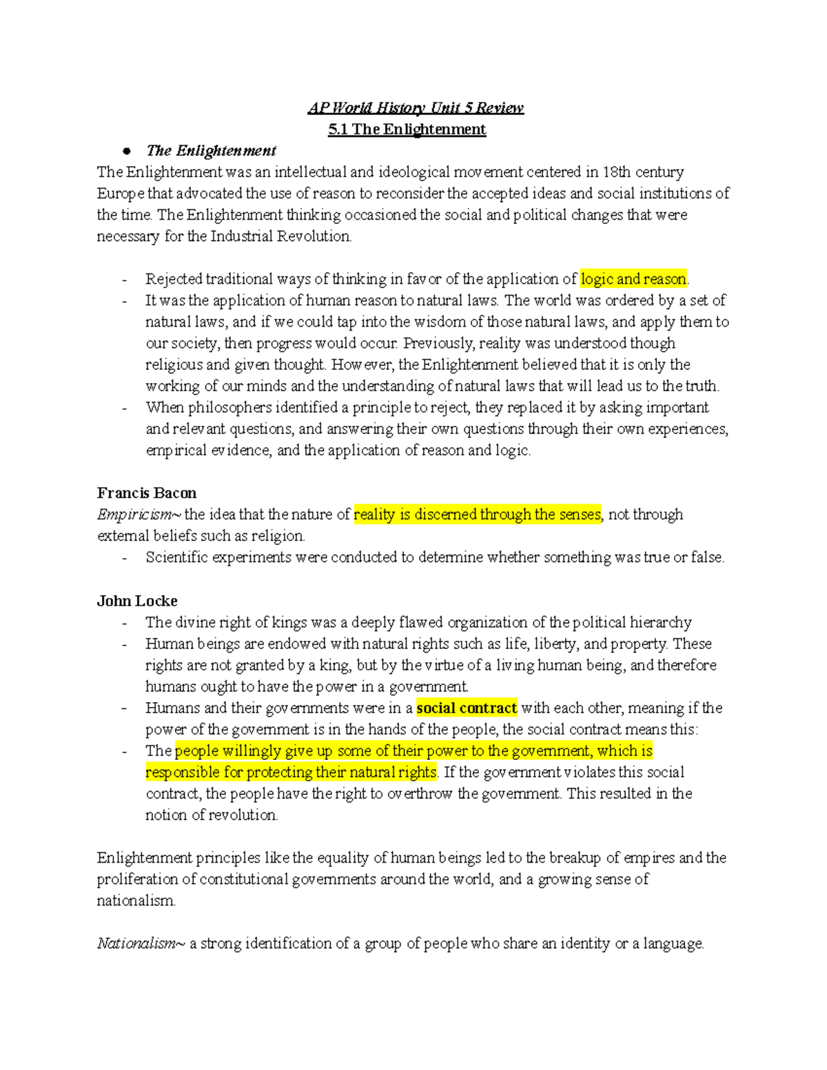 Heimler VIDS AP World History Unit 5 Review AP World History Unit 5 