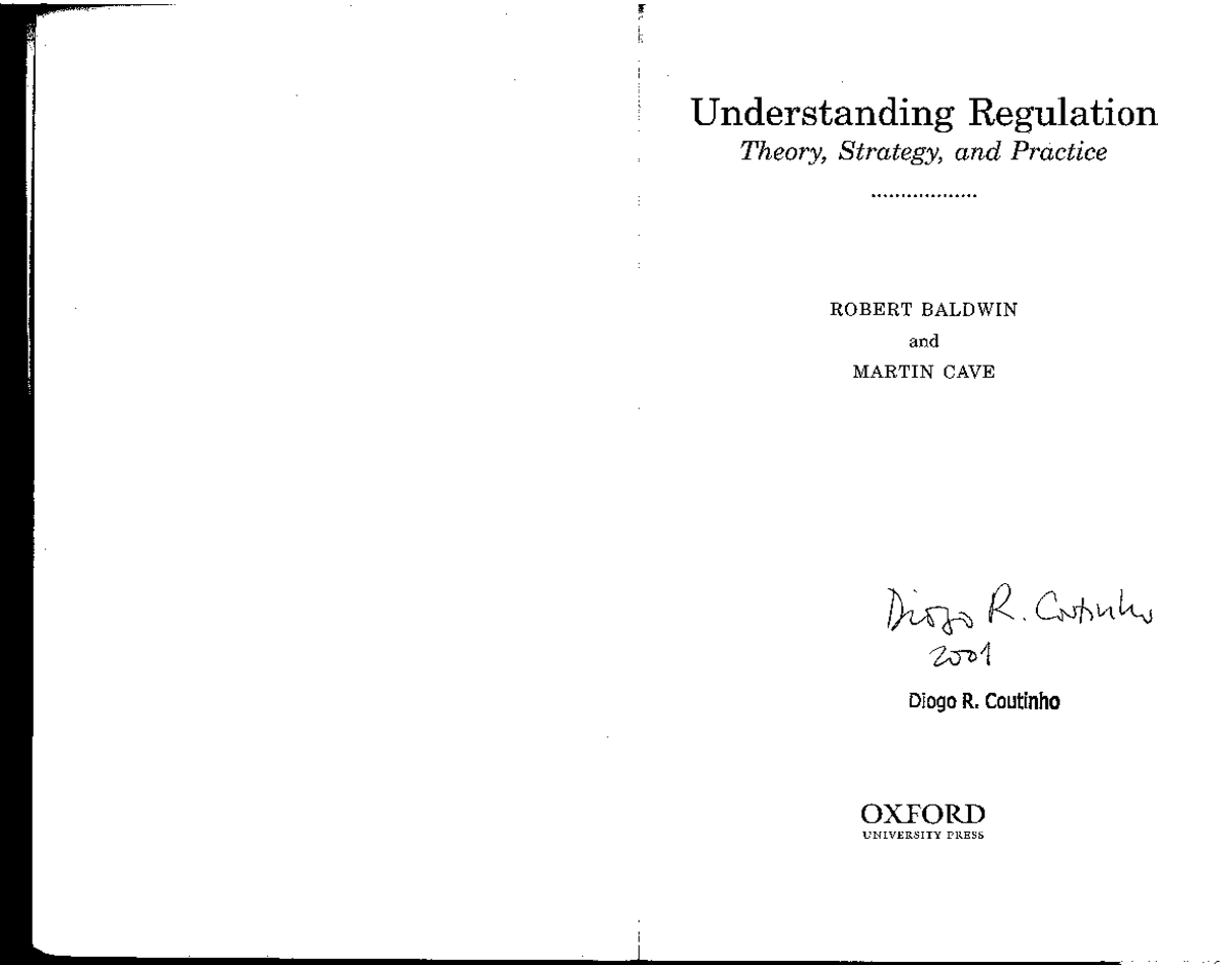Understanding Regulation: Theory, Strategy, And Practice – SLJM