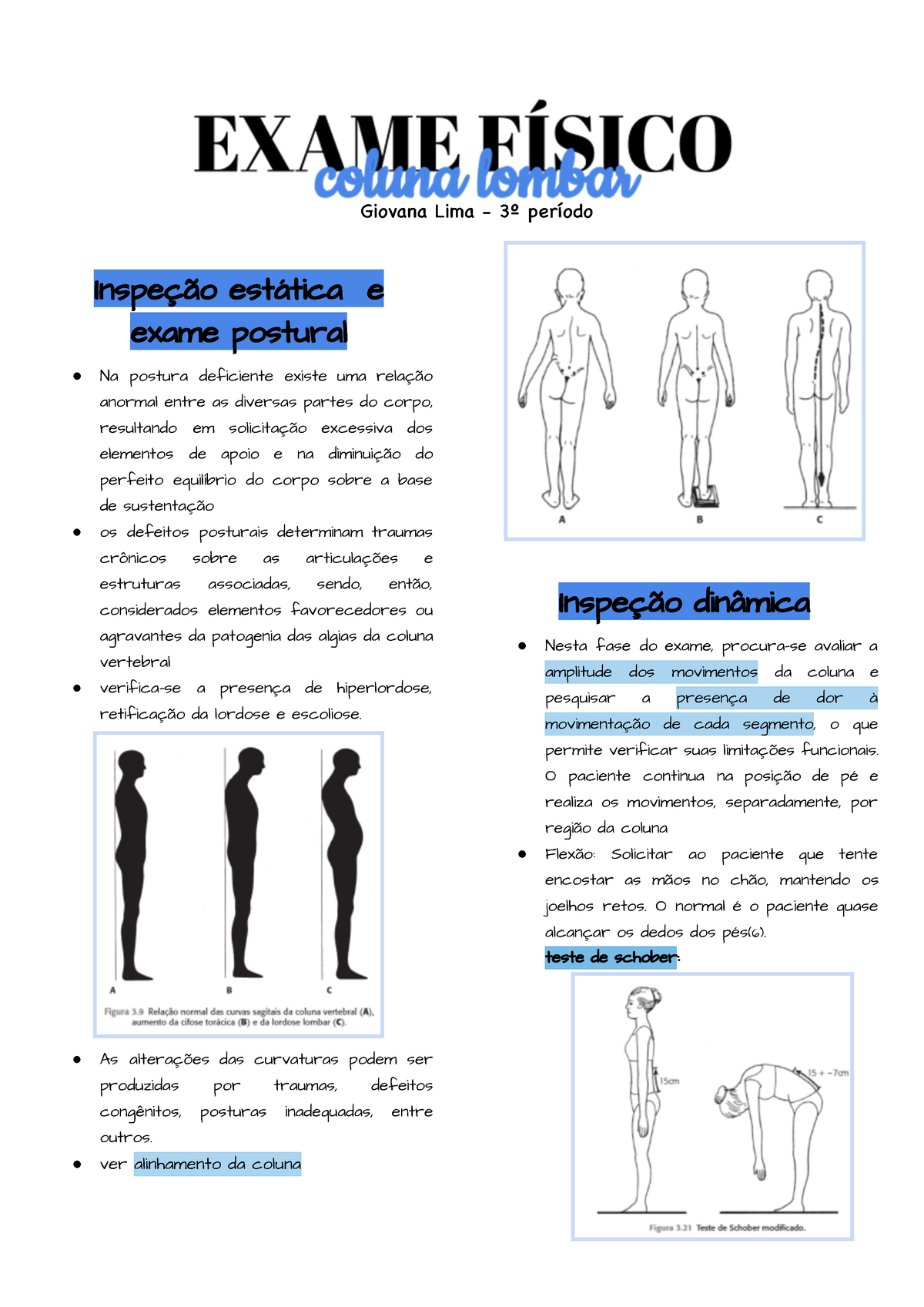 Exame Físico Da Coluna Lombar - Inspeção Estática E Exame Postural Na ...