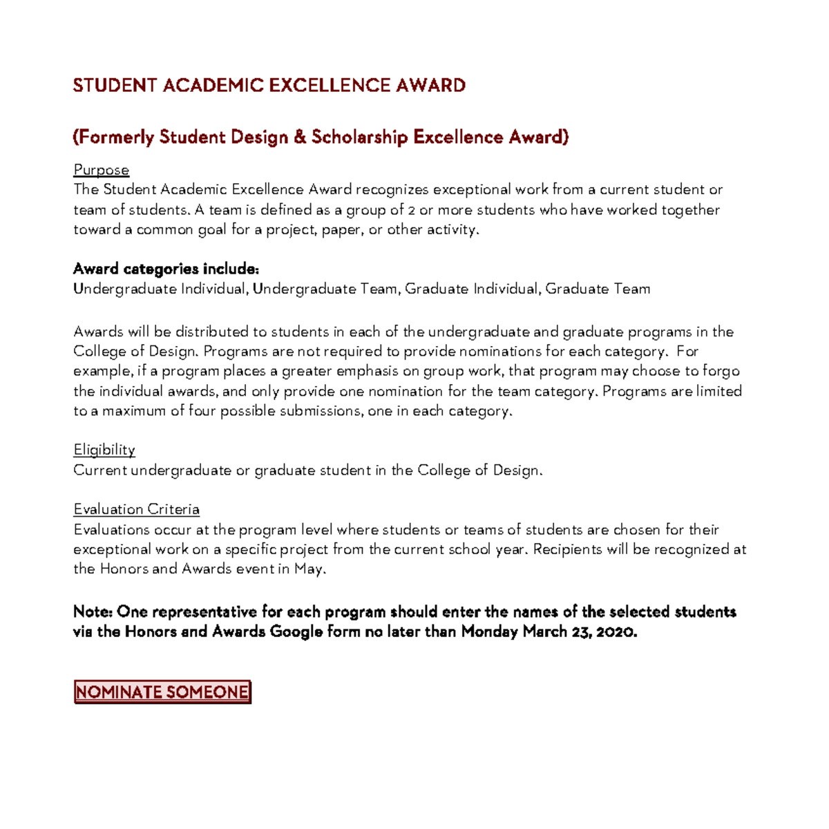 Bases award excellence - STUDENT ACADEMIC EXCELLENCE AWARD (Formerly ...