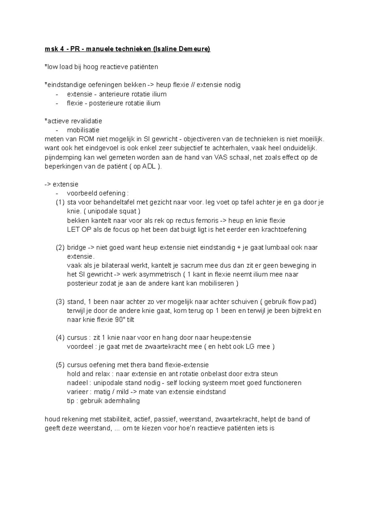 Msk 4 - PR - manuele technieken (Isaline Demeure) - want ook het ...