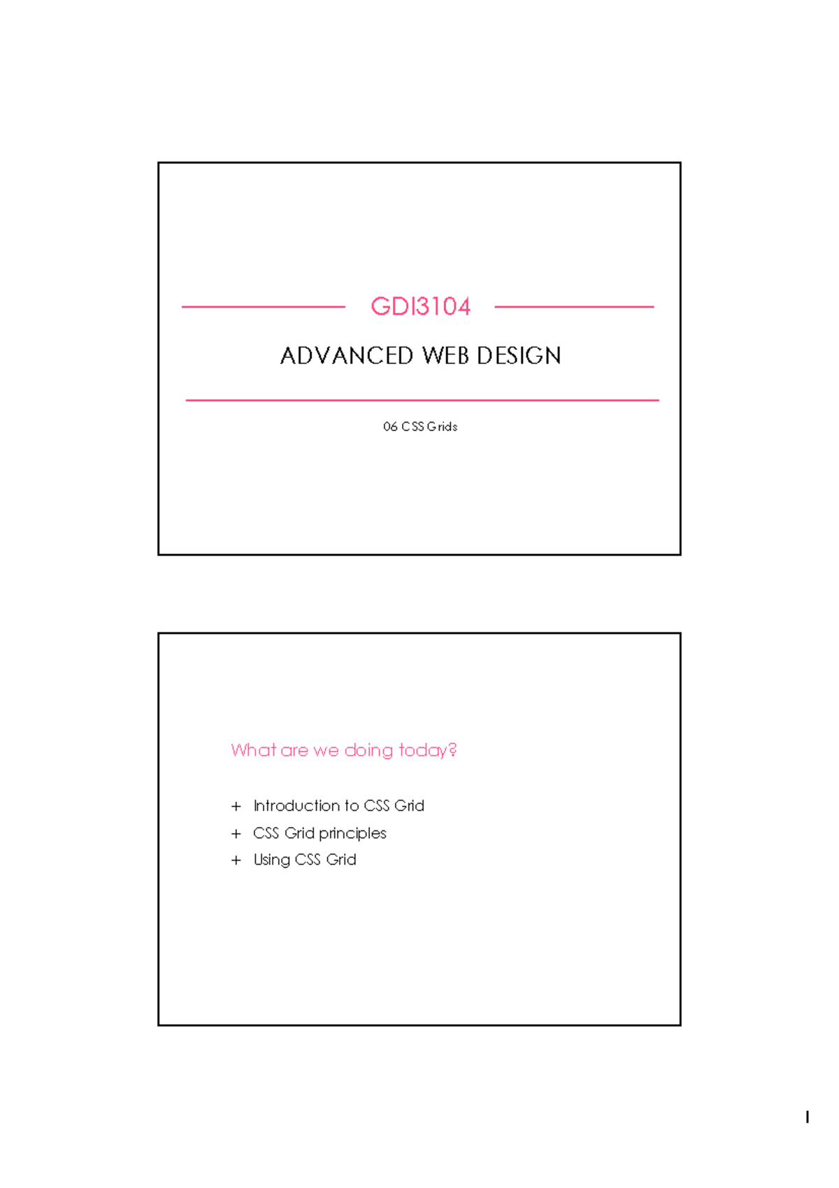 Lecture 06 Web Design slide and notes - Lecture 06 CSS Grids GDI ...