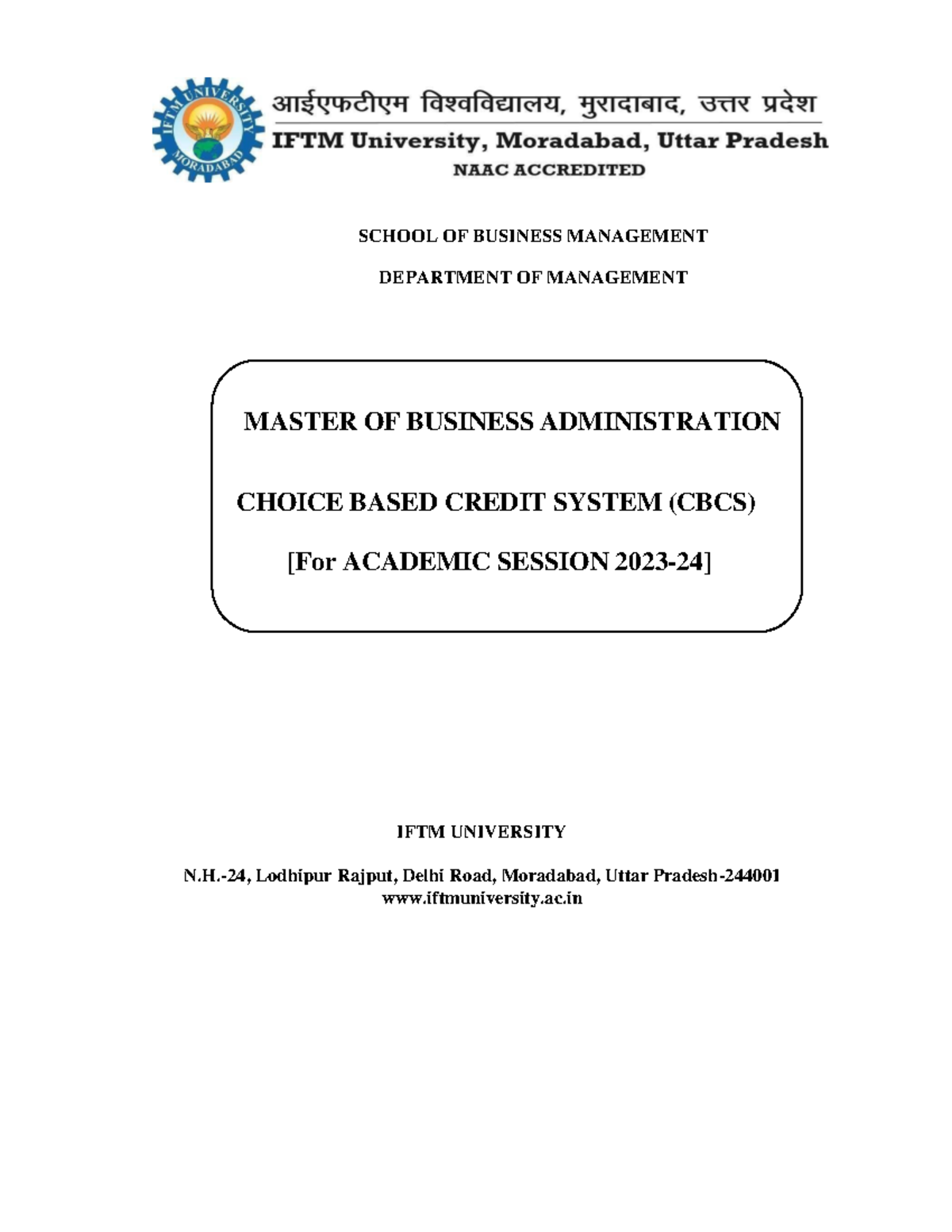 MBA 2023-24 III SEM - project report - SCHOOL OF BUSINESS MANAGEMENT ...