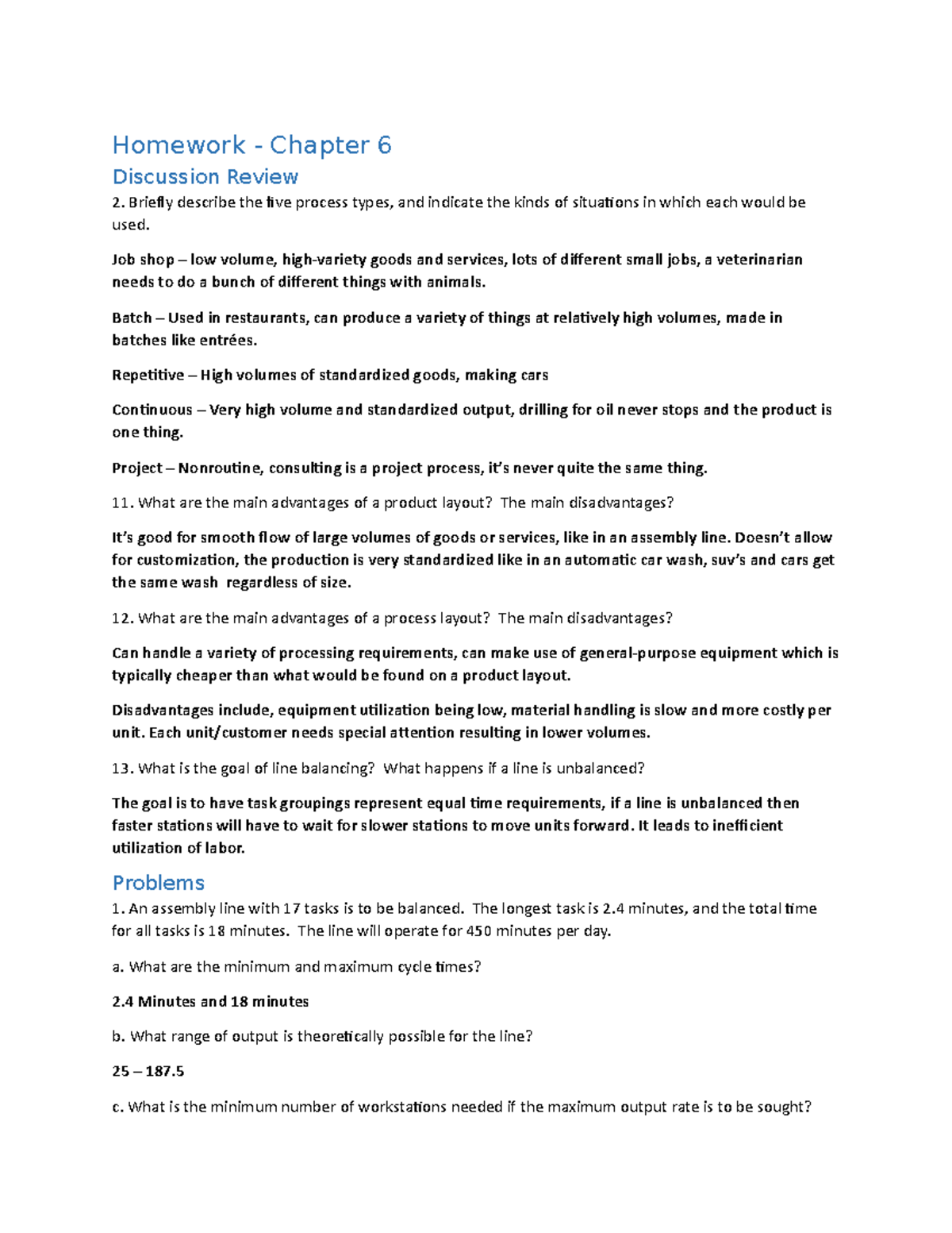 MSC 385 - Homework - Chapter 6 - DR PR - Homework - Chapter 6 ...