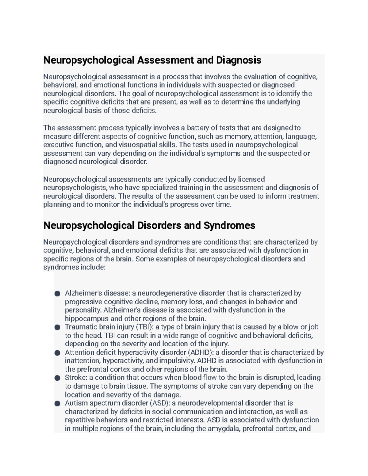 Neuropsychology 3 4 Units 3 And 4 Neuropsychological Assessment And Diagnosis 