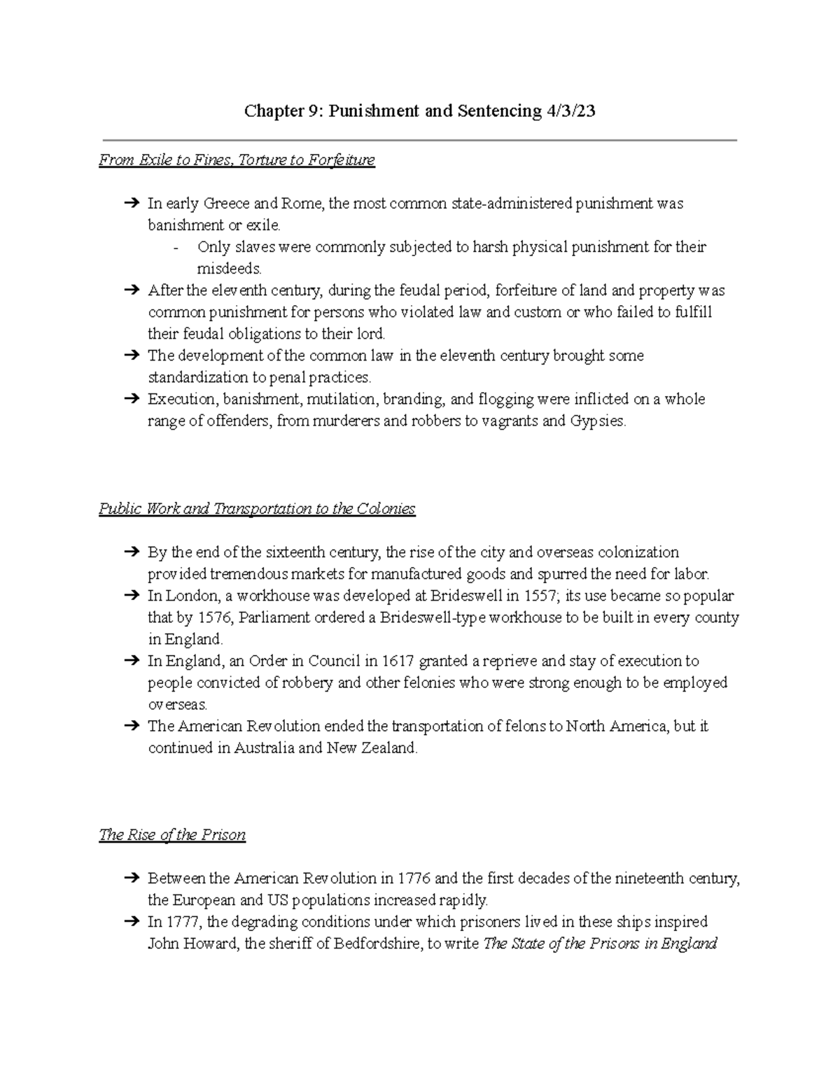 CCJ1020 Chapter 9 Punishment And Sentencing - Chapter 9: Punishment And ...