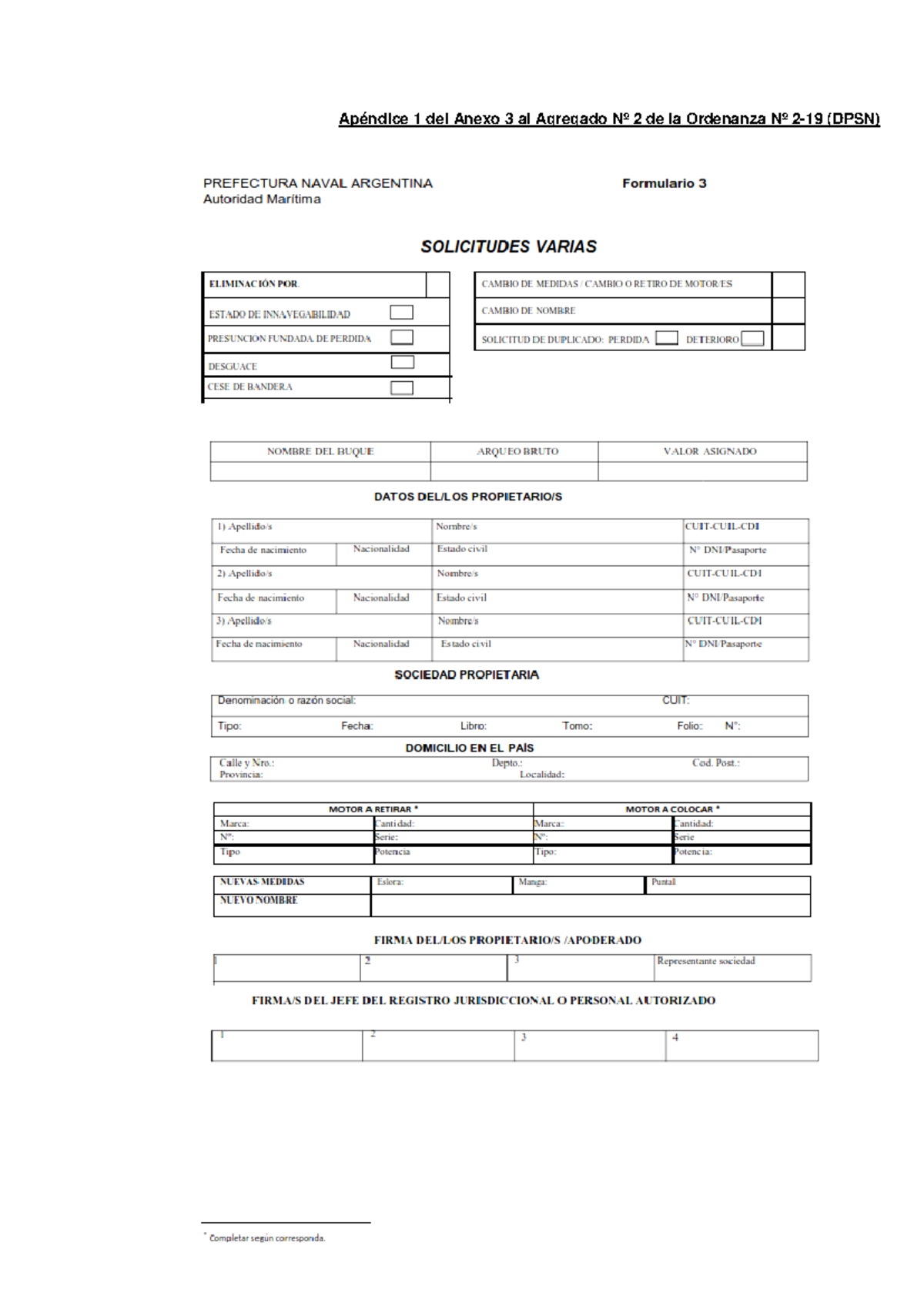 Formulario-03 - Formulario 03 - Derecho Comercial - Apéndice 1 del ...