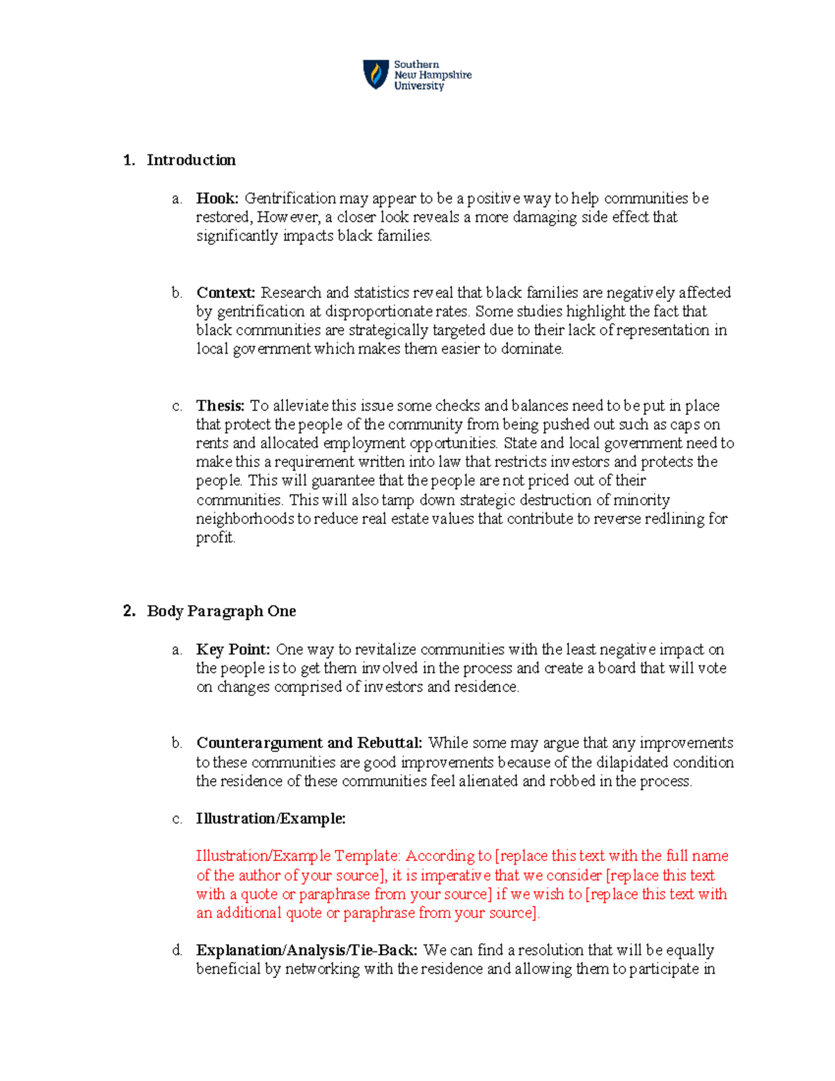 ENG 190 Module Four Persuasive Essay Outline Template - Introduction a ...