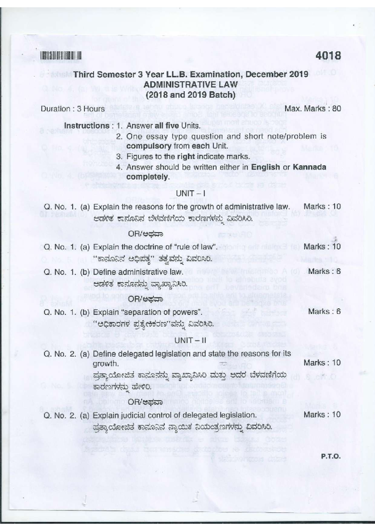 Adminstrative LAW Question papers Administrative law Studocu