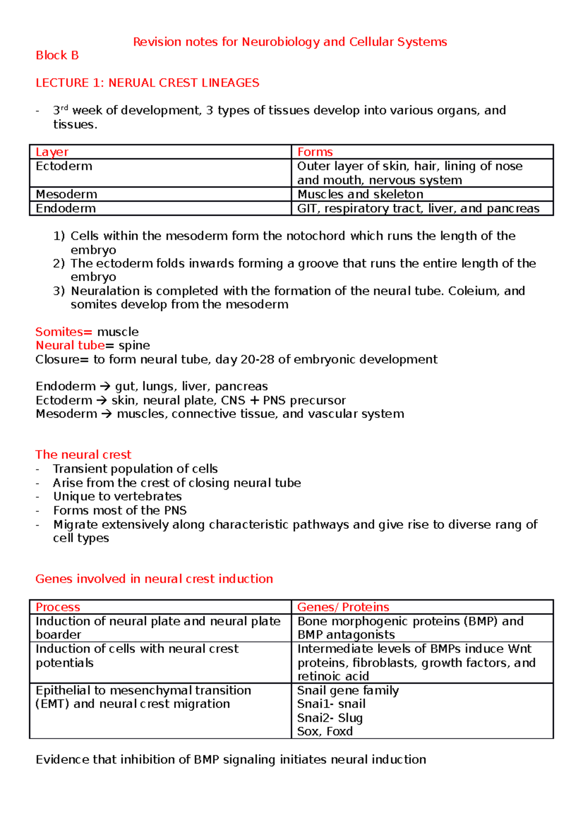 Block BRevision notes for Neurobiology and Cellular Systems - Revision ...