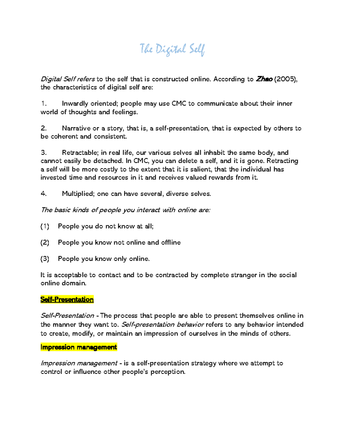 The Digital Self - mrooms guide - The Digital Self Digital Self refers ...