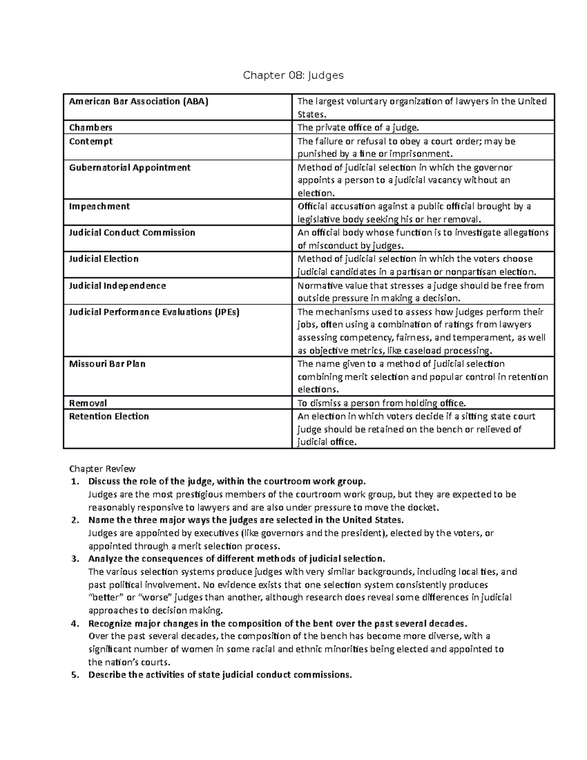 Chapter 08 Judges copy Chapter 08 Judges American Bar Association
