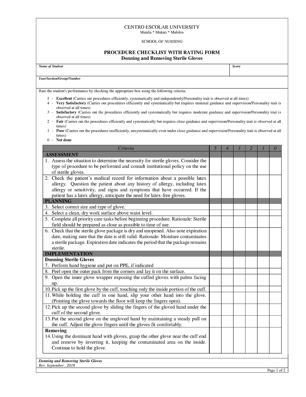 L1-Checklist Donning-and-Removing-Sterile-Gloves - Donning and Removing ...