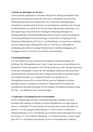 Handlingsoffentlighet och sekretess - Förvaltningsrätt - IM3030 