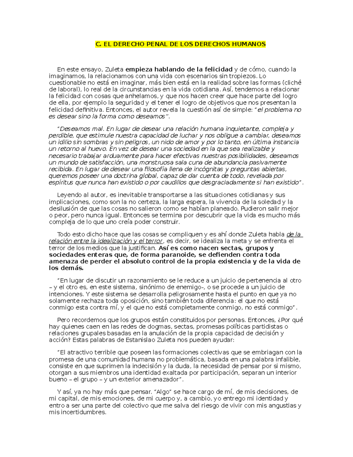 C. EL Derecho Penal DE LOS Derechos Humanos - C. EL DERECHO PENAL DE ...