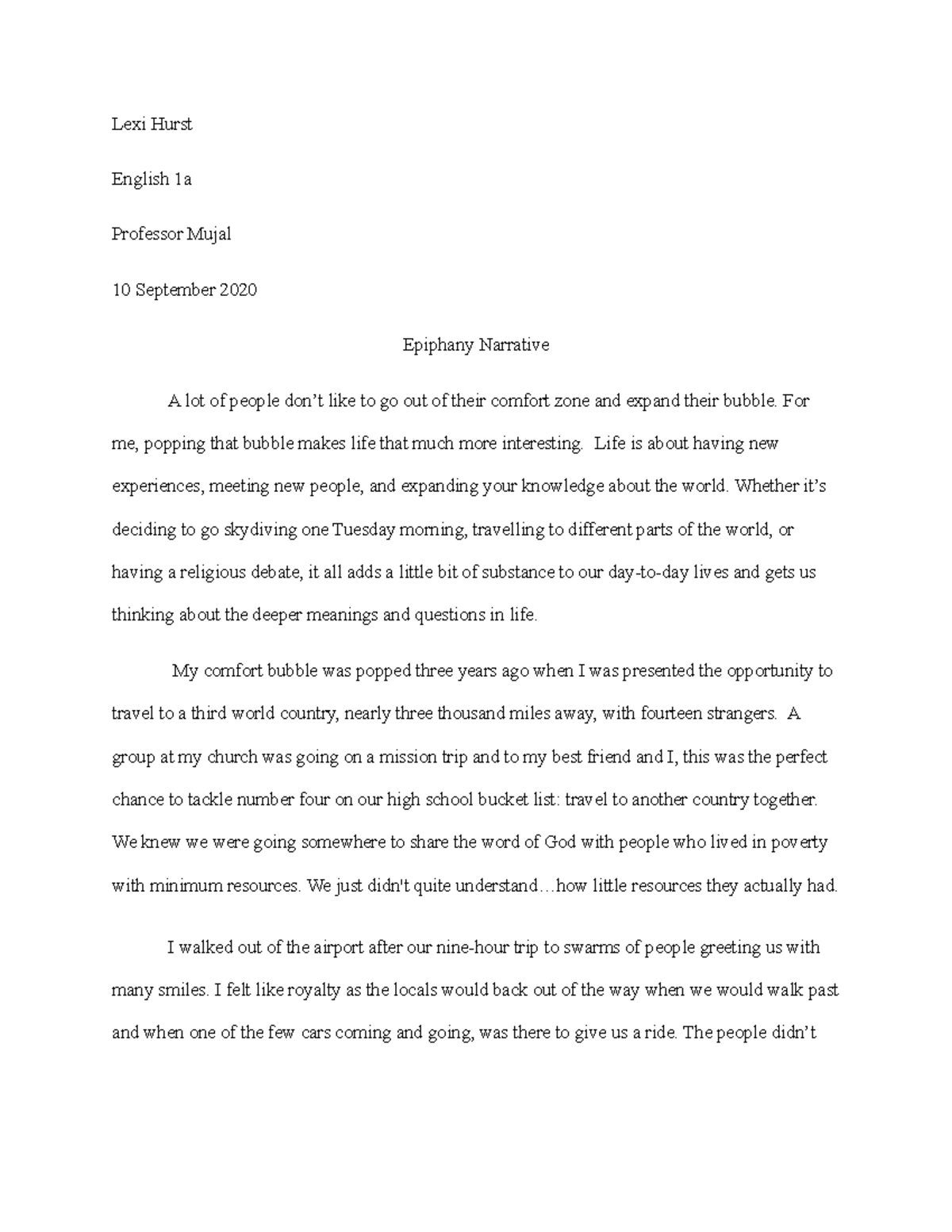 rewrite narrative essay