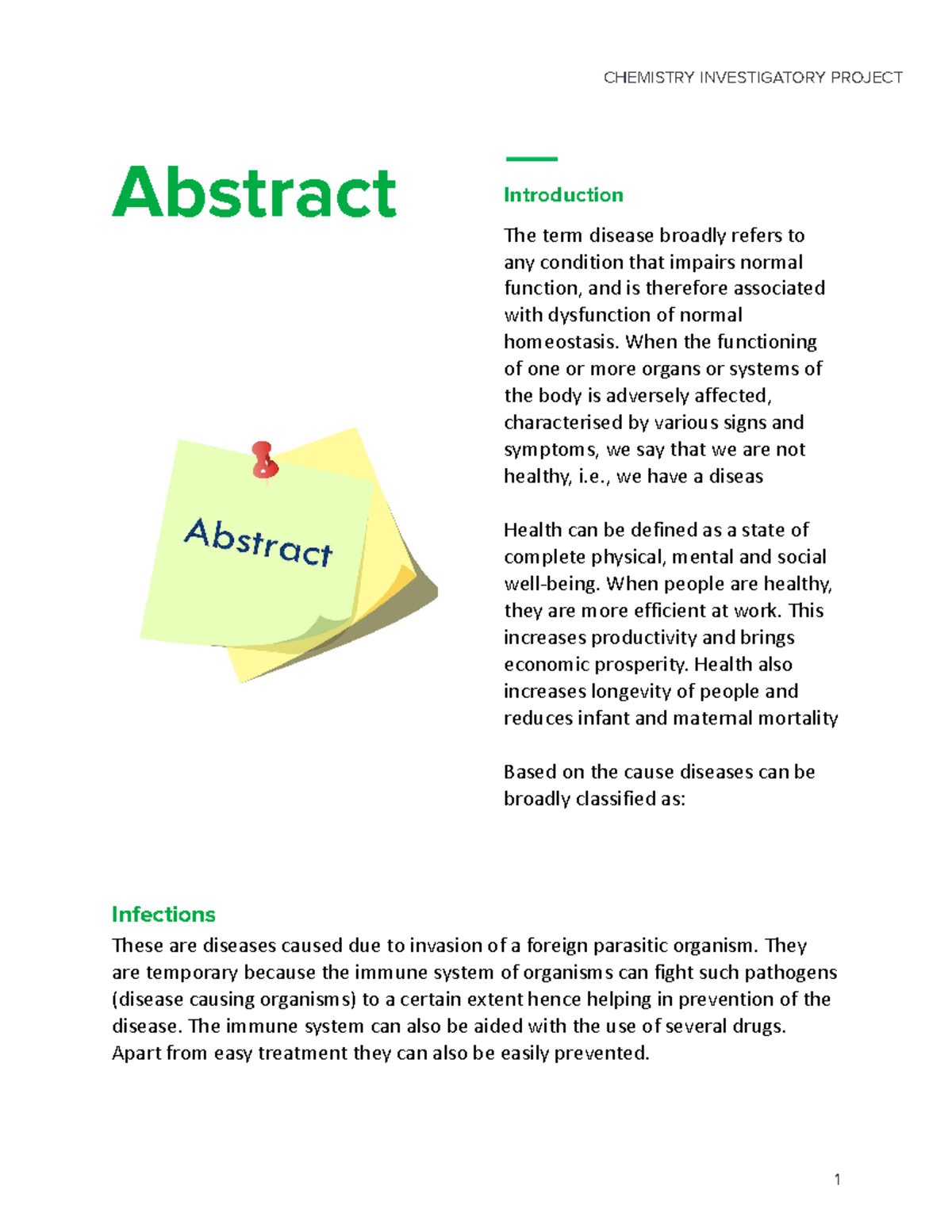 Biology - This is just a file - Abstract Introduction The term disease ...
