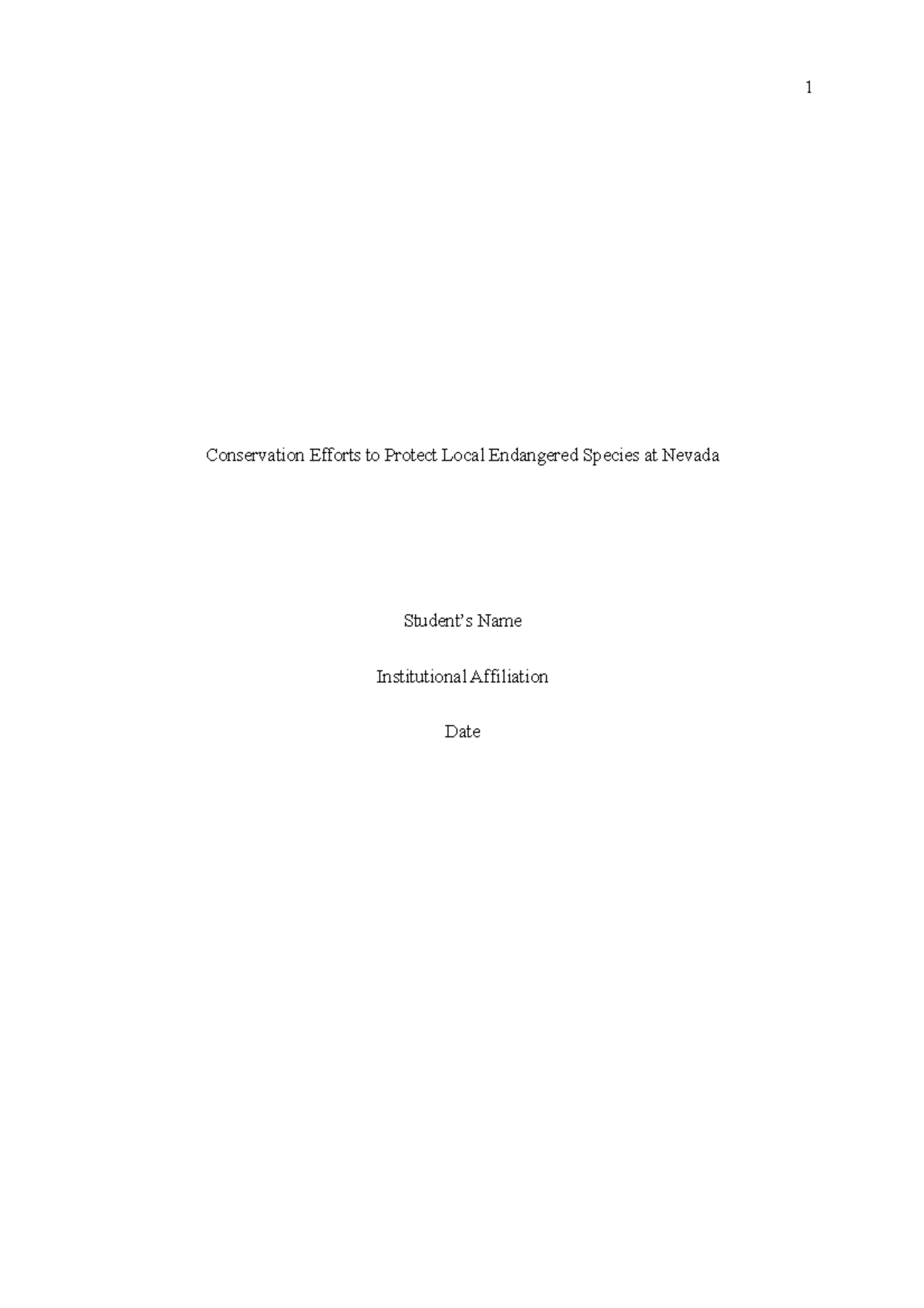 Endangered Species at Nevada - Conservation Efforts to Protect Local ...