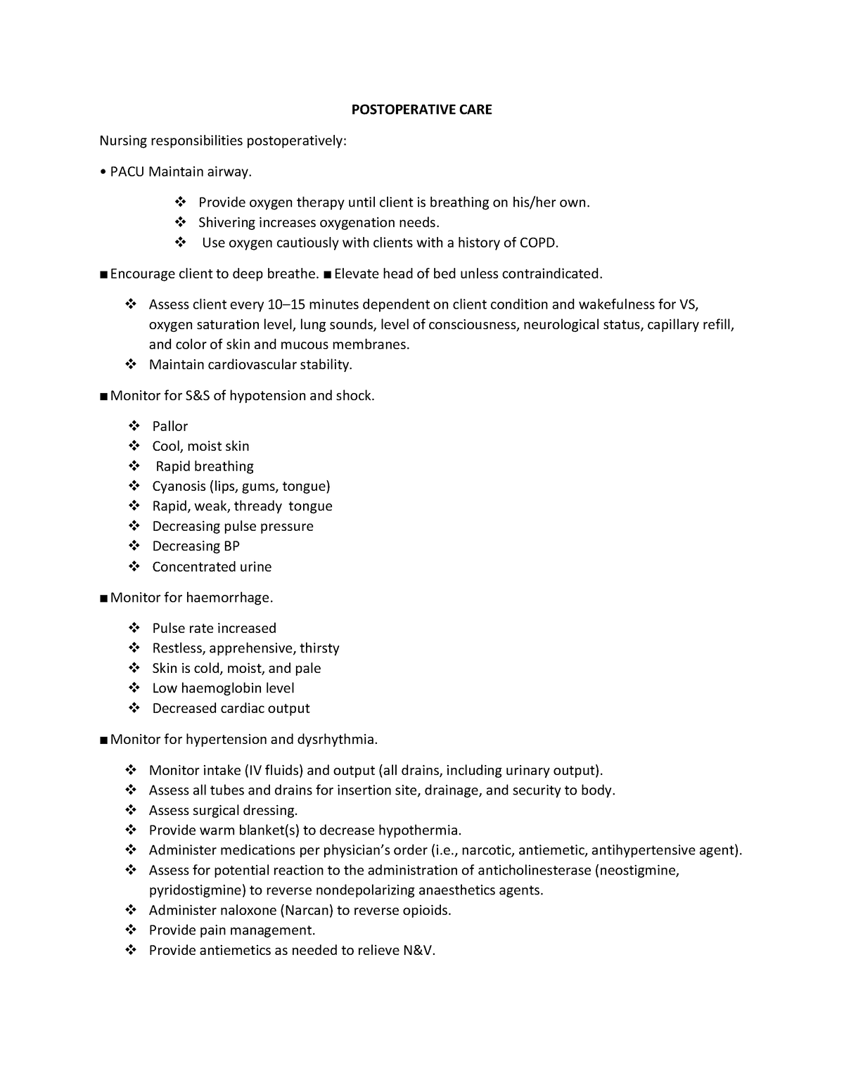 Perioperative CARE - Explain About The Postoperative Care ...