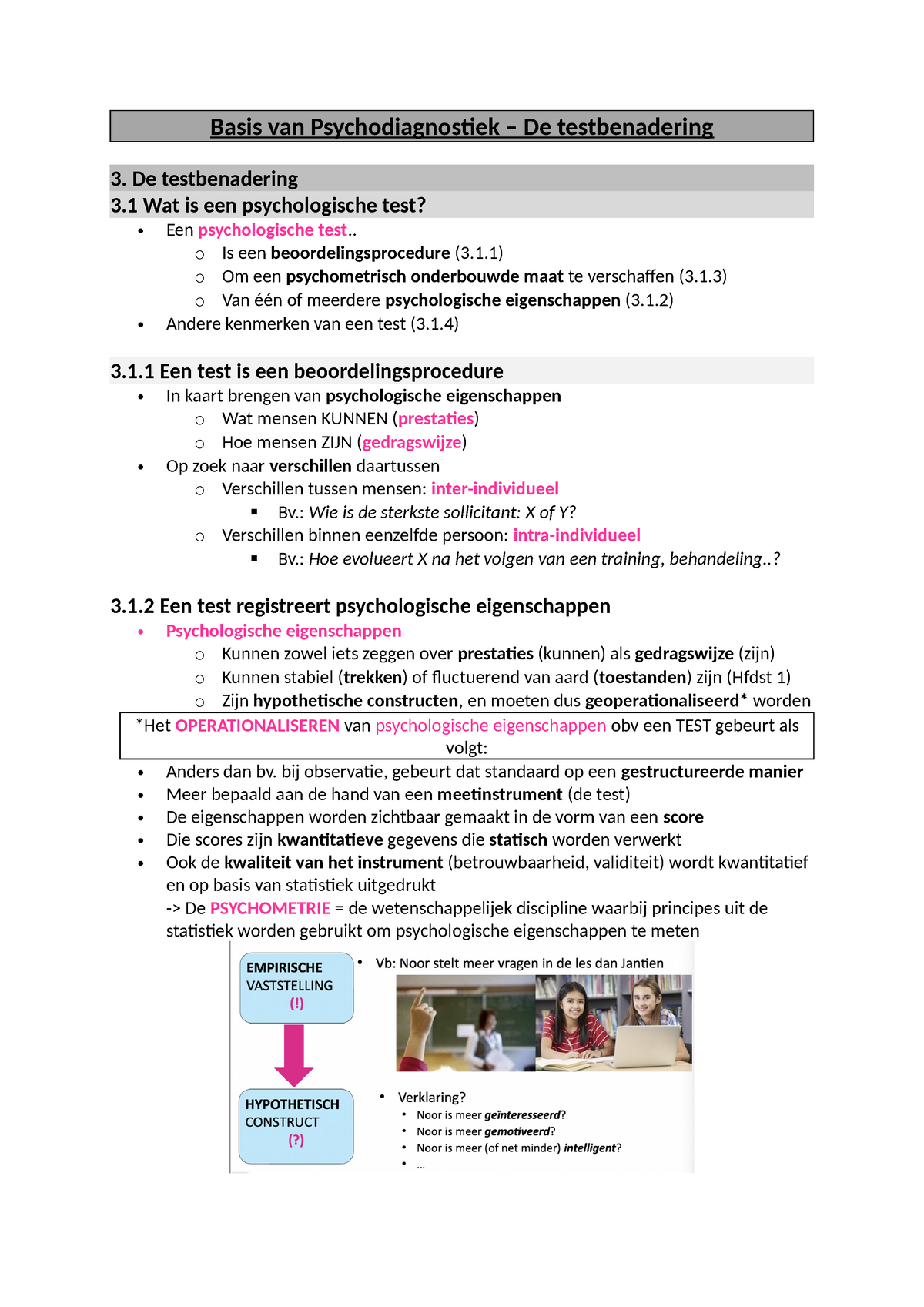 Basis Van Psychodiagnostiek - De Testbenadering - De Testbenadering 3 ...