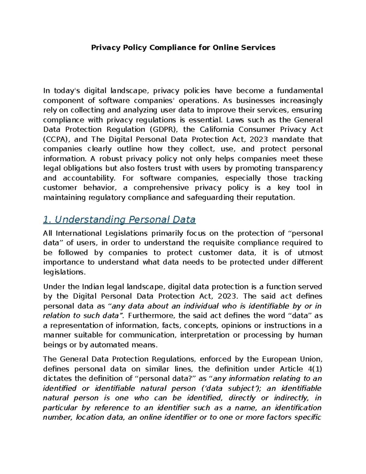 Document 3 - law - Privacy Policy Compliance for Online Services In ...