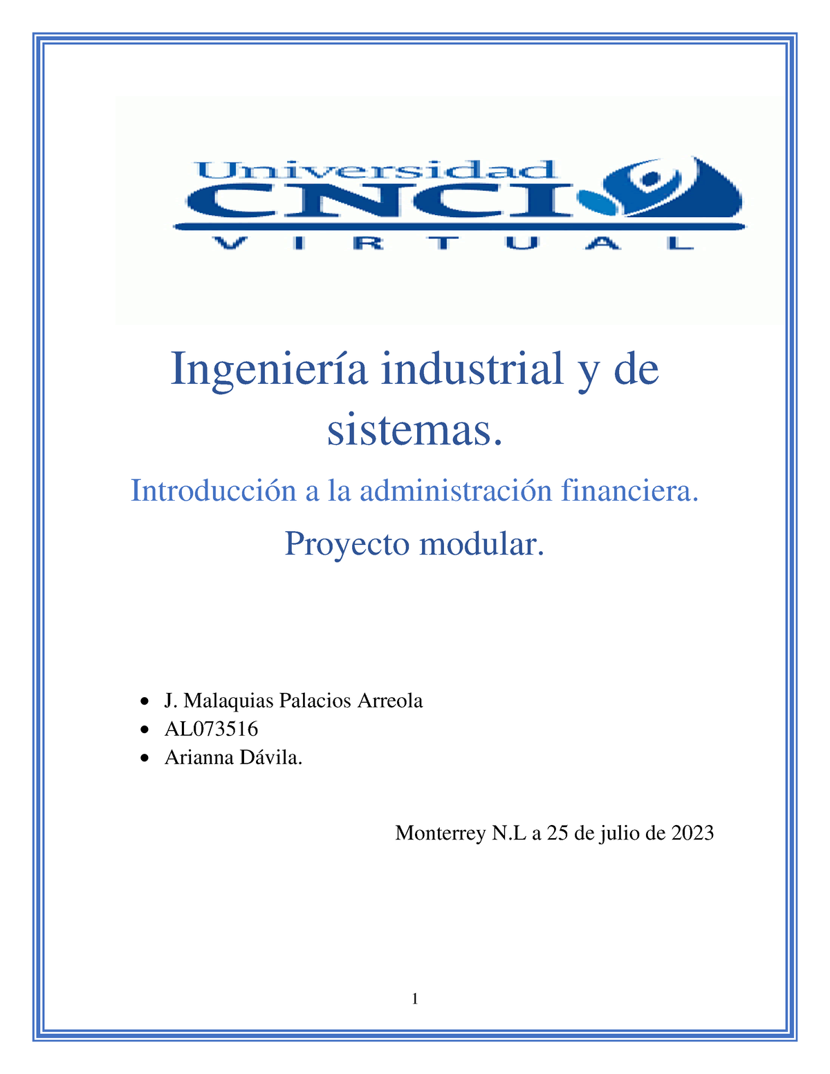 Admin. Financiera Modular - Ingeniería Industrial Y De Sistemas ...