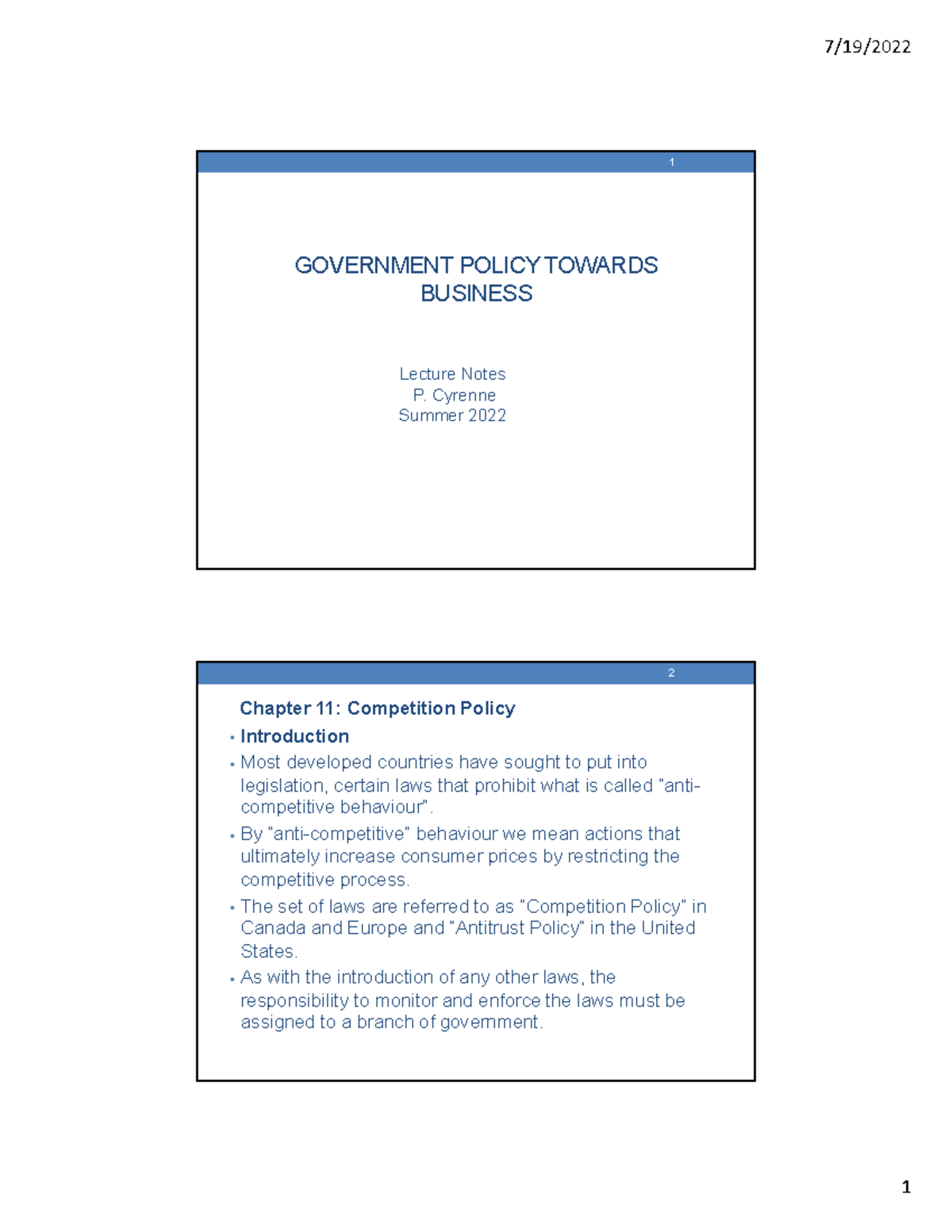Notes Government Policy Chapter 11 2022 Revised Government