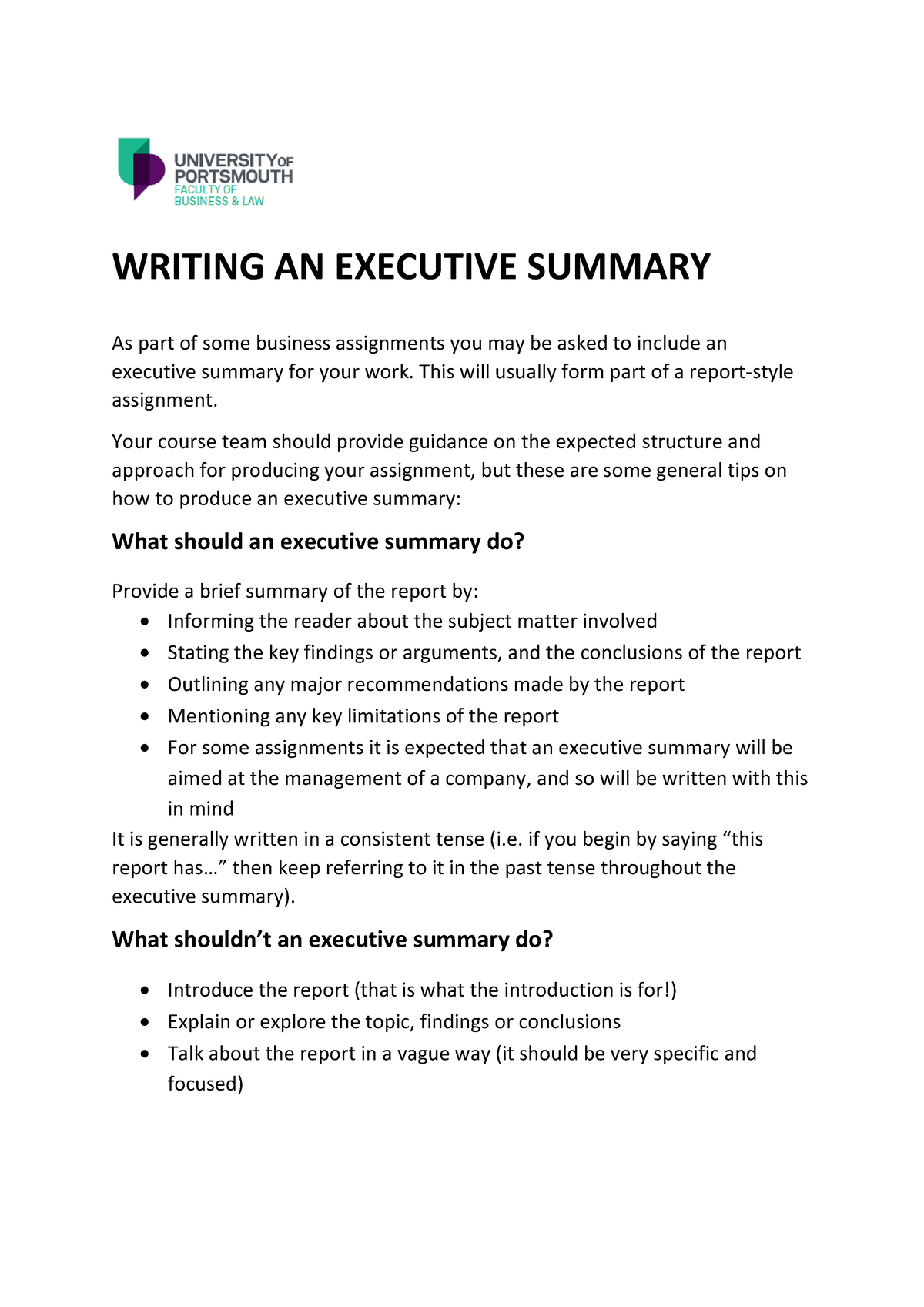 writing-an-executive-summary-writing-an-executive-summary-as-part-of