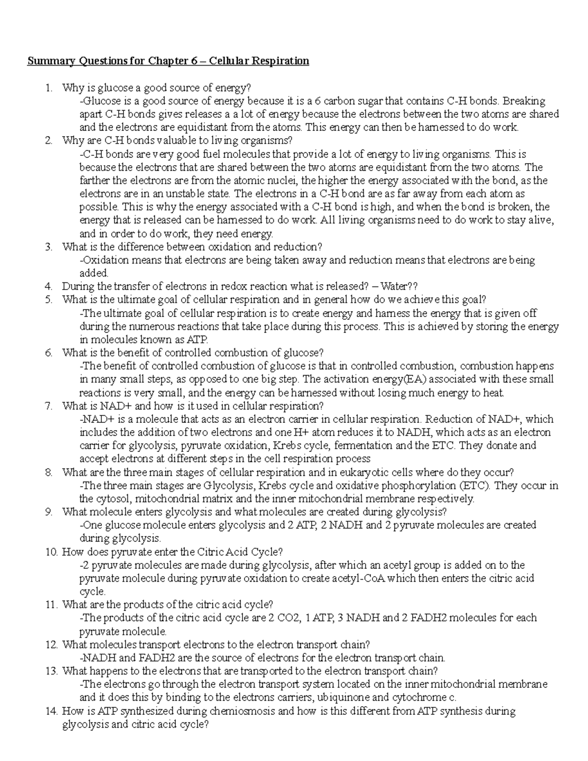Summary+for+Chapter+6 - Summary Questions for Chapter 6 Cellular ...