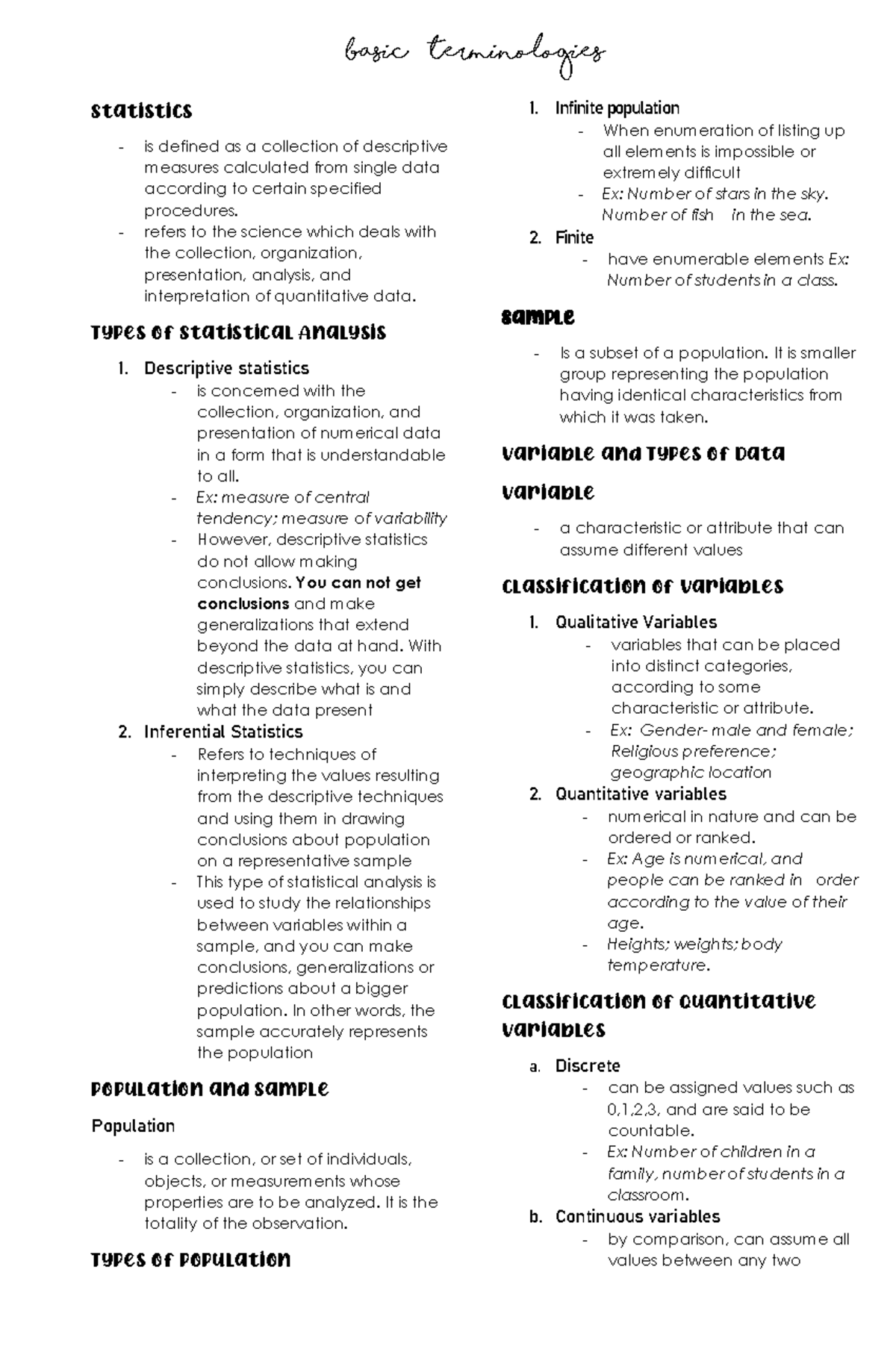 Notess - stats - Statistics is defined as a collection of descriptive ...
