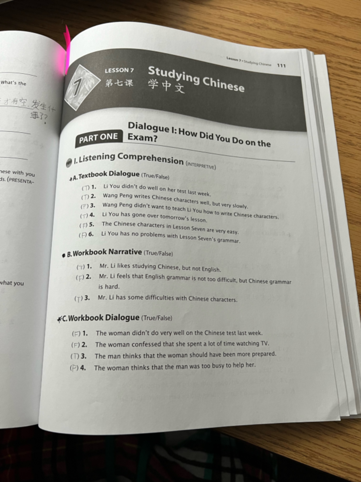 L7 1 WB - Integrated Chinese Lesson 7 Part 1 Workbook - es 1ese with ...