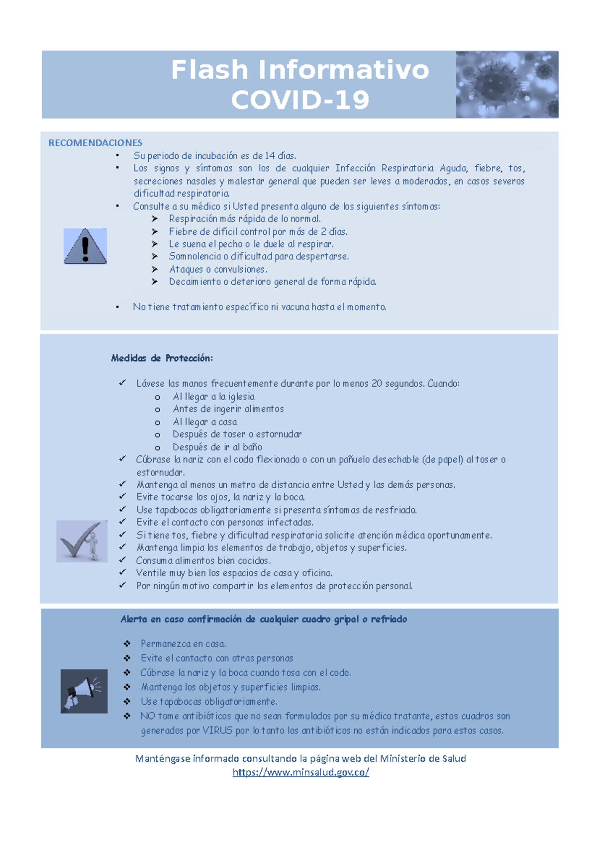 Flash Informativo Covid-19 - Flash Informativo COVID- RECOMENDACIONES ...