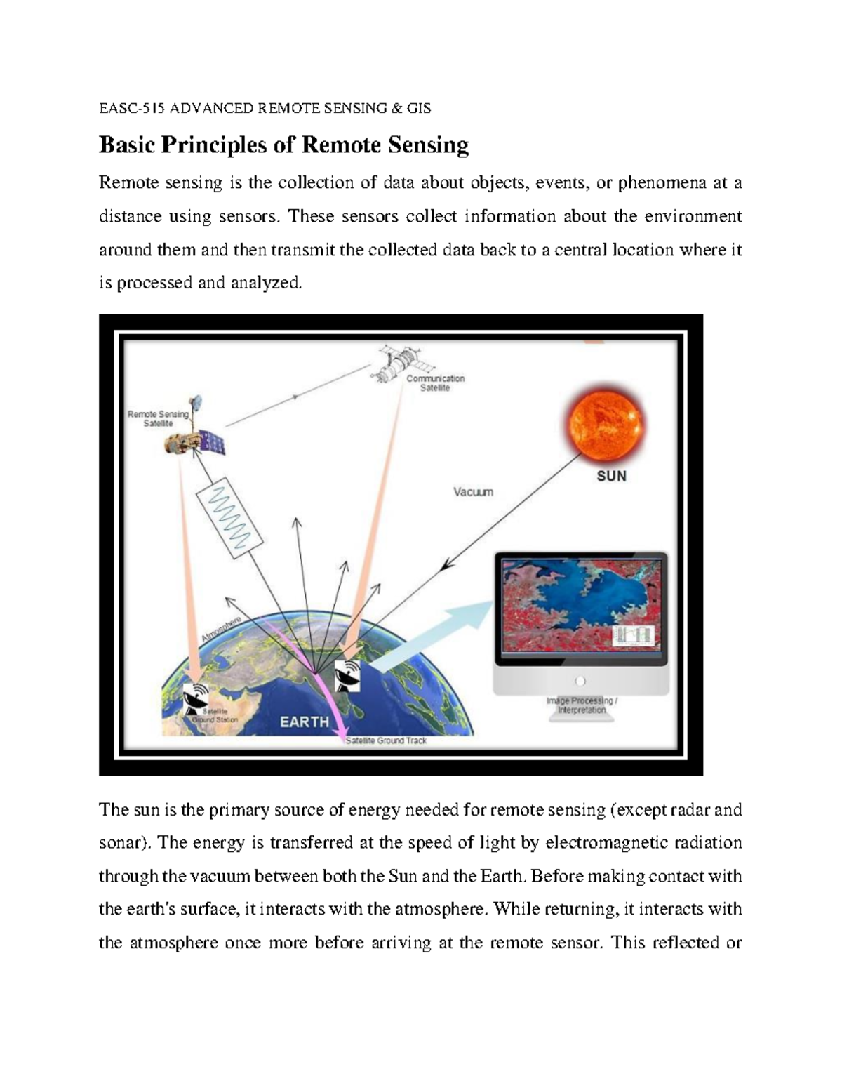 Basic Concepts Of Remote Sensing - EASC-515 ADVANCED REMOTE SENSING ...