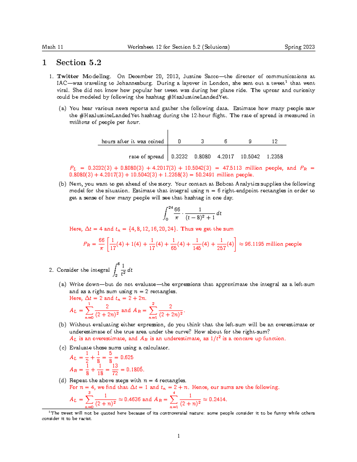 Math 11-Worksheet 12 Sol - Math 11 Worksheet 12 for Section 5 ...